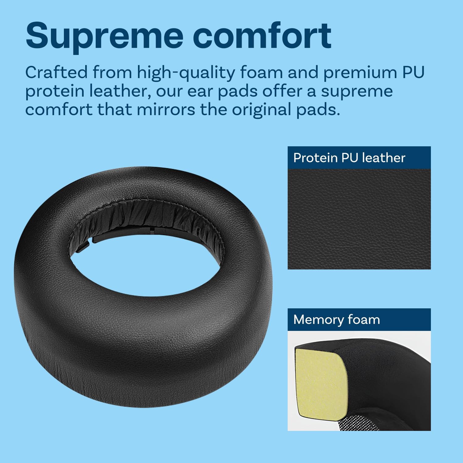 Cuscinetti Auricolari di Ricambio per Sony PlayStation 5 3D Pulse Wireless Headset PS5 Cuffie di MMOBIEL - Protein PU Cuscinetti - Padiglioni Cuffie – Nero - immagine 3