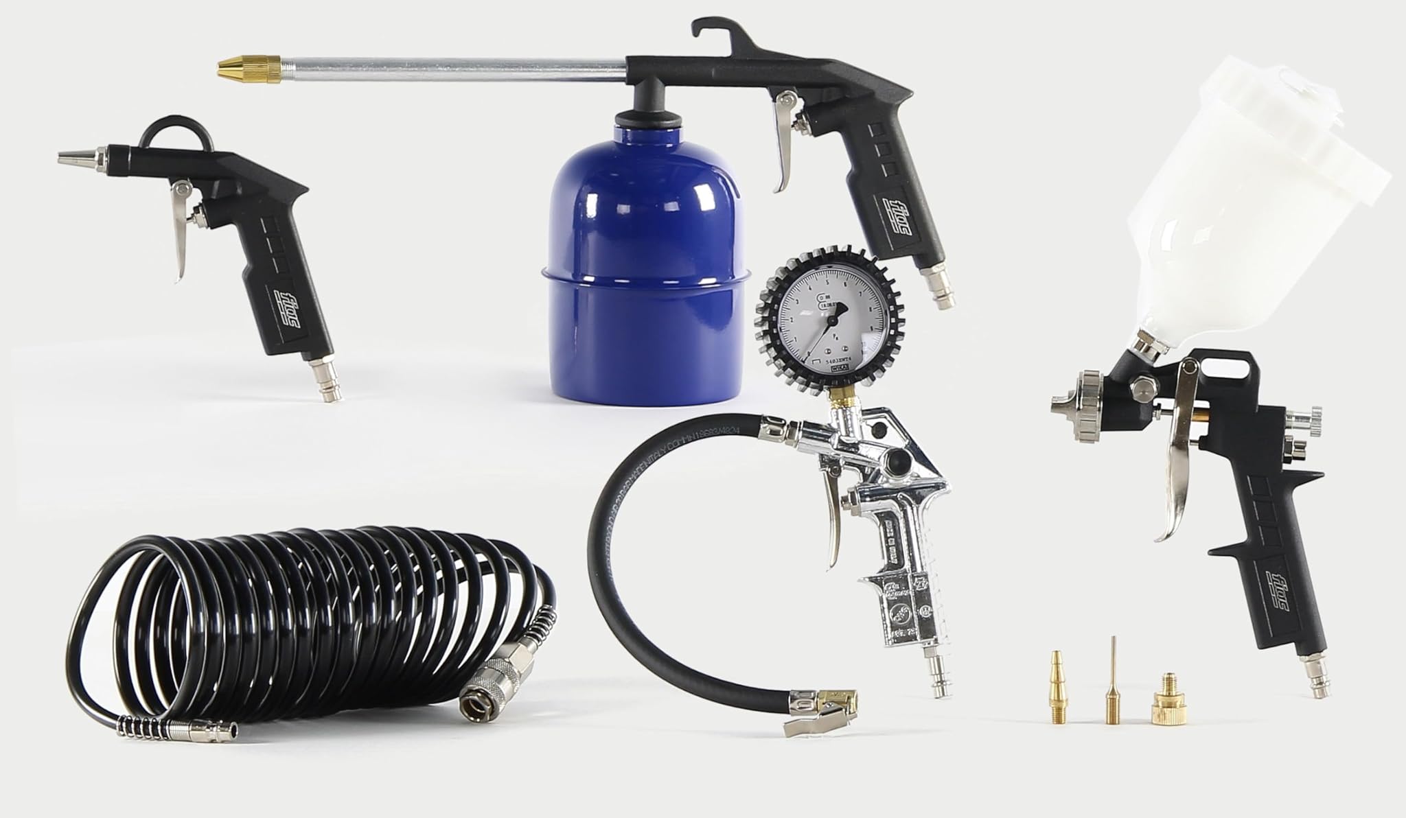 Fiac Kit Accessori per Compressore 8 Pezzi, Nero