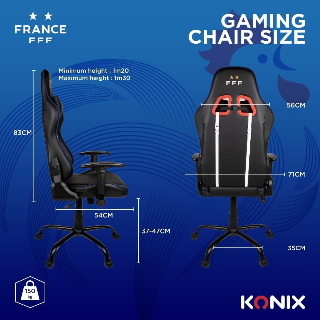 Konix FFF Sedia Gaming Premium, Nera - immagine 2