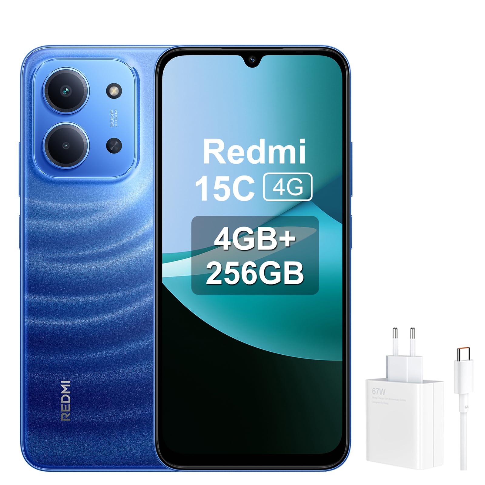 Xiaomi Redmi 15C - Smartphone 4+256GB, Moonlight Blue