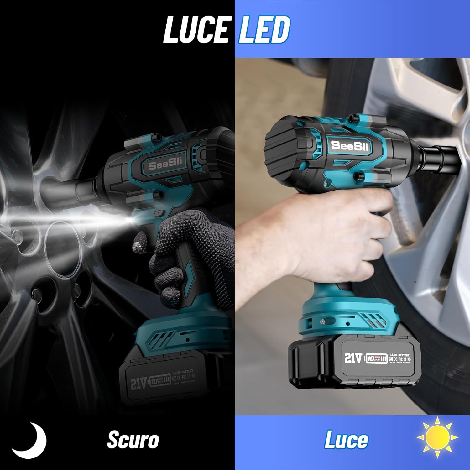 Seesii Avvitatore a Impulsi Brushless 1000 N.m - immagine 5