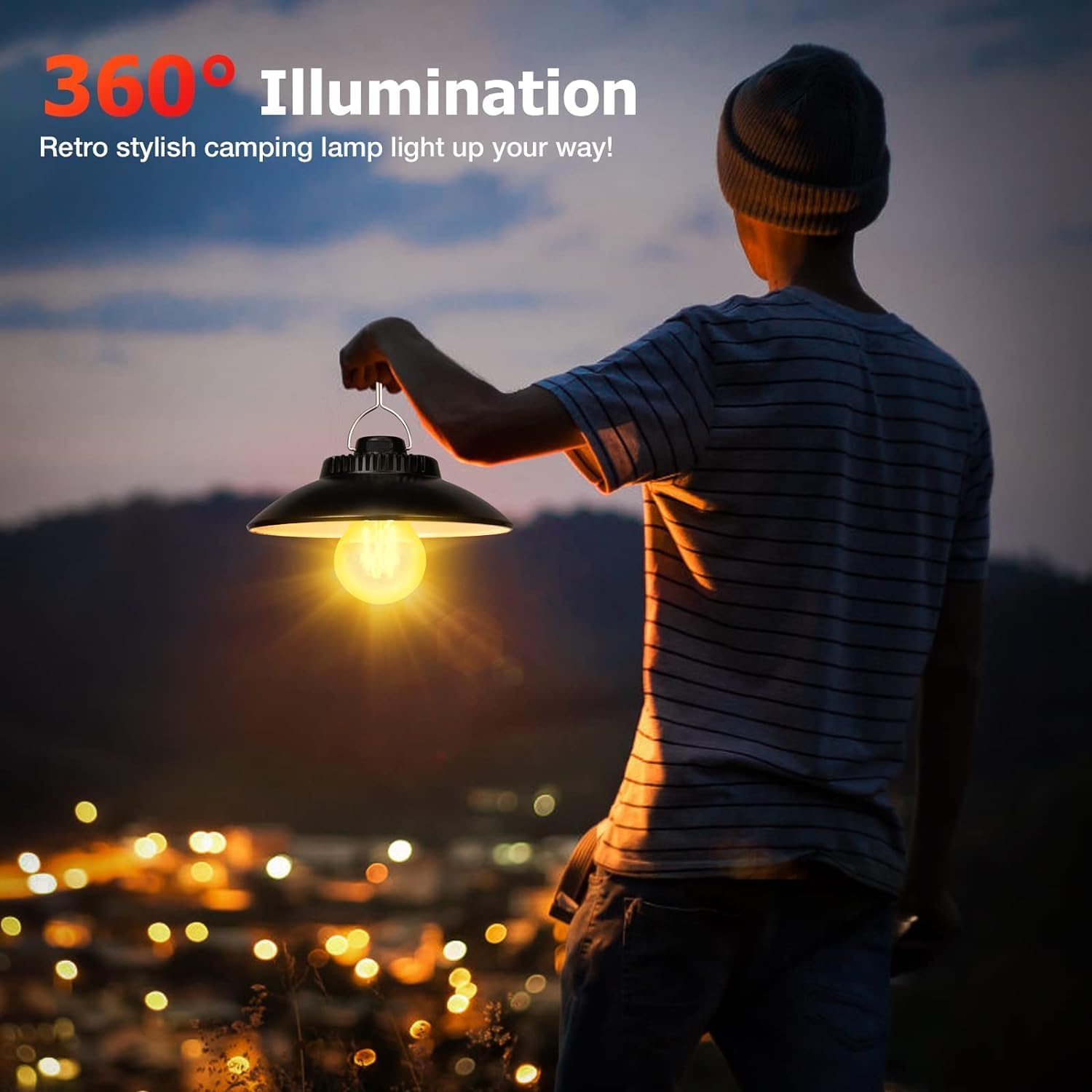 Yizhet Lanterna da Campeggio LED Ricaricabile Retro - immagine 4