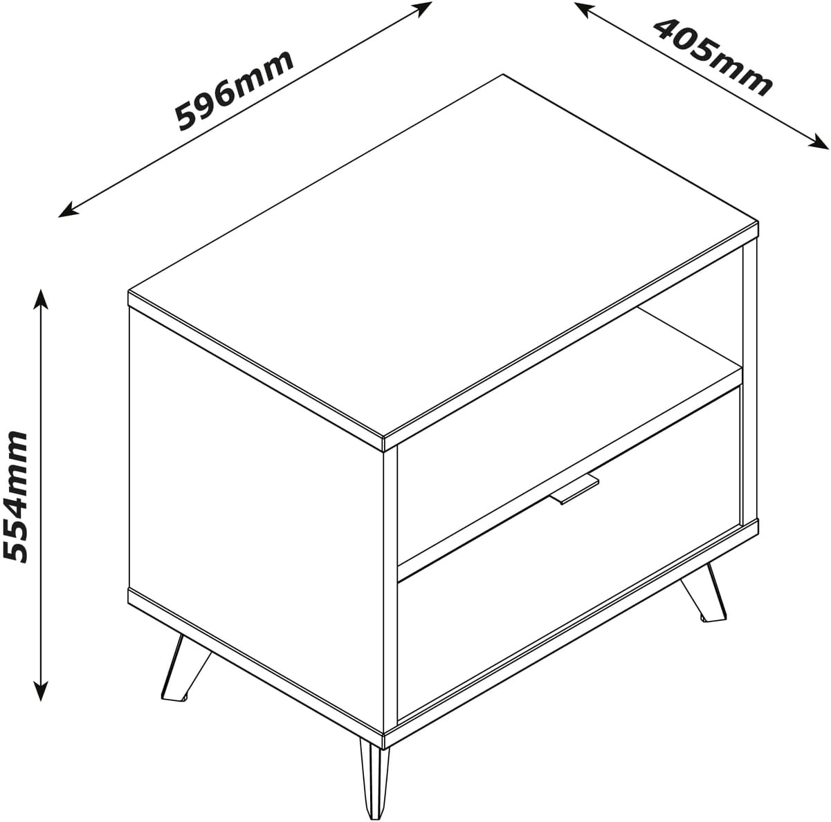 Composad Comodino INFINITO 1 Cassetto e 1 Vano - immagine 3