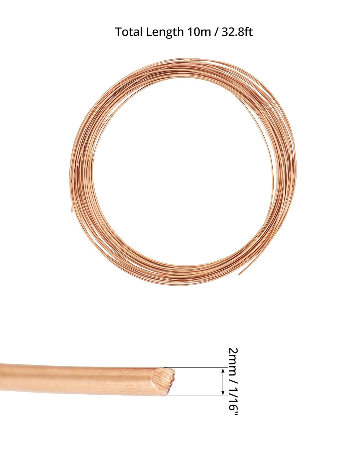 Qwork® Filo di Rame Pure T2 Ø2mm, 10m - immagine 6