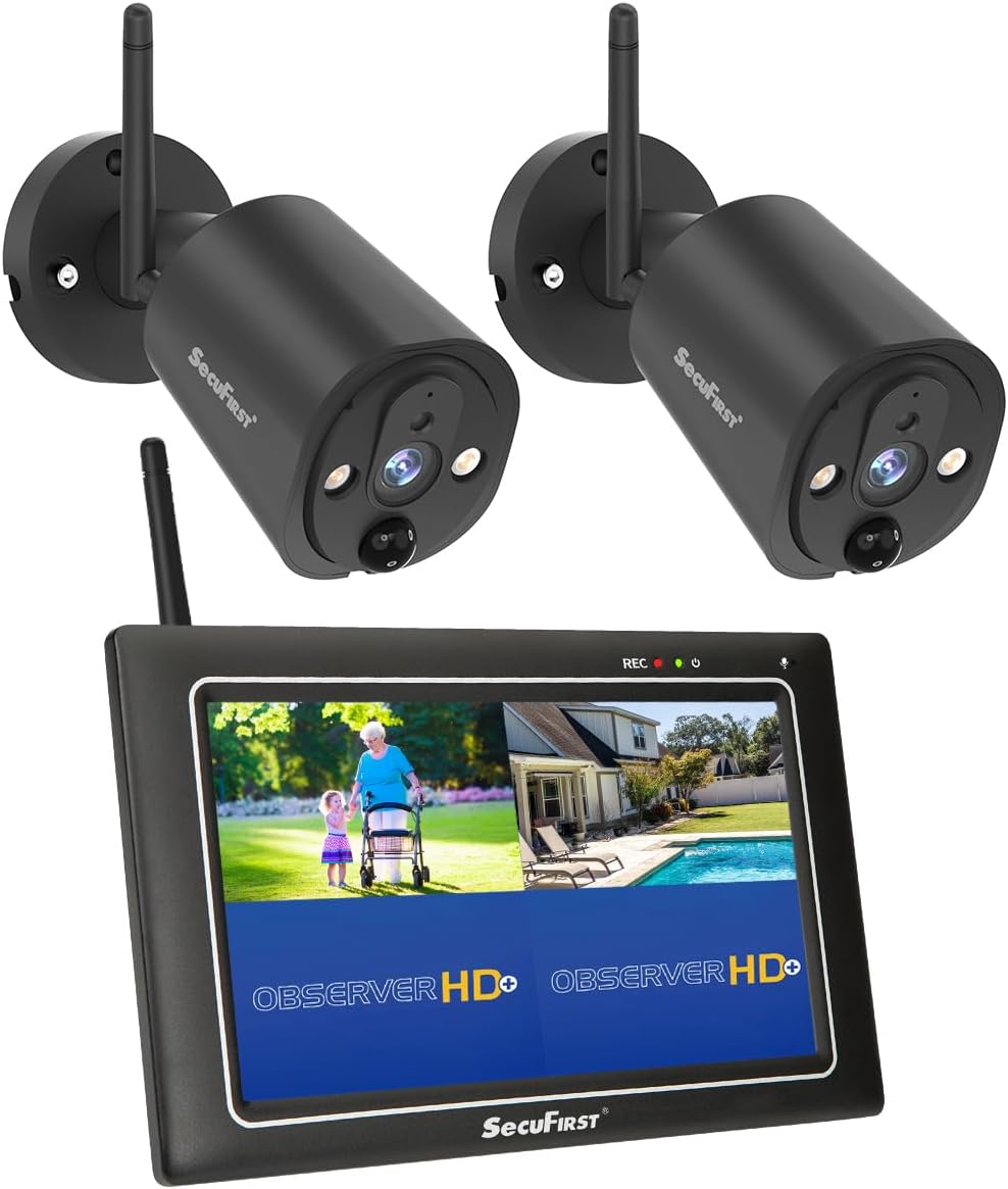 Secufirst 2K Set Telecamere Esterno con Monitor 7"