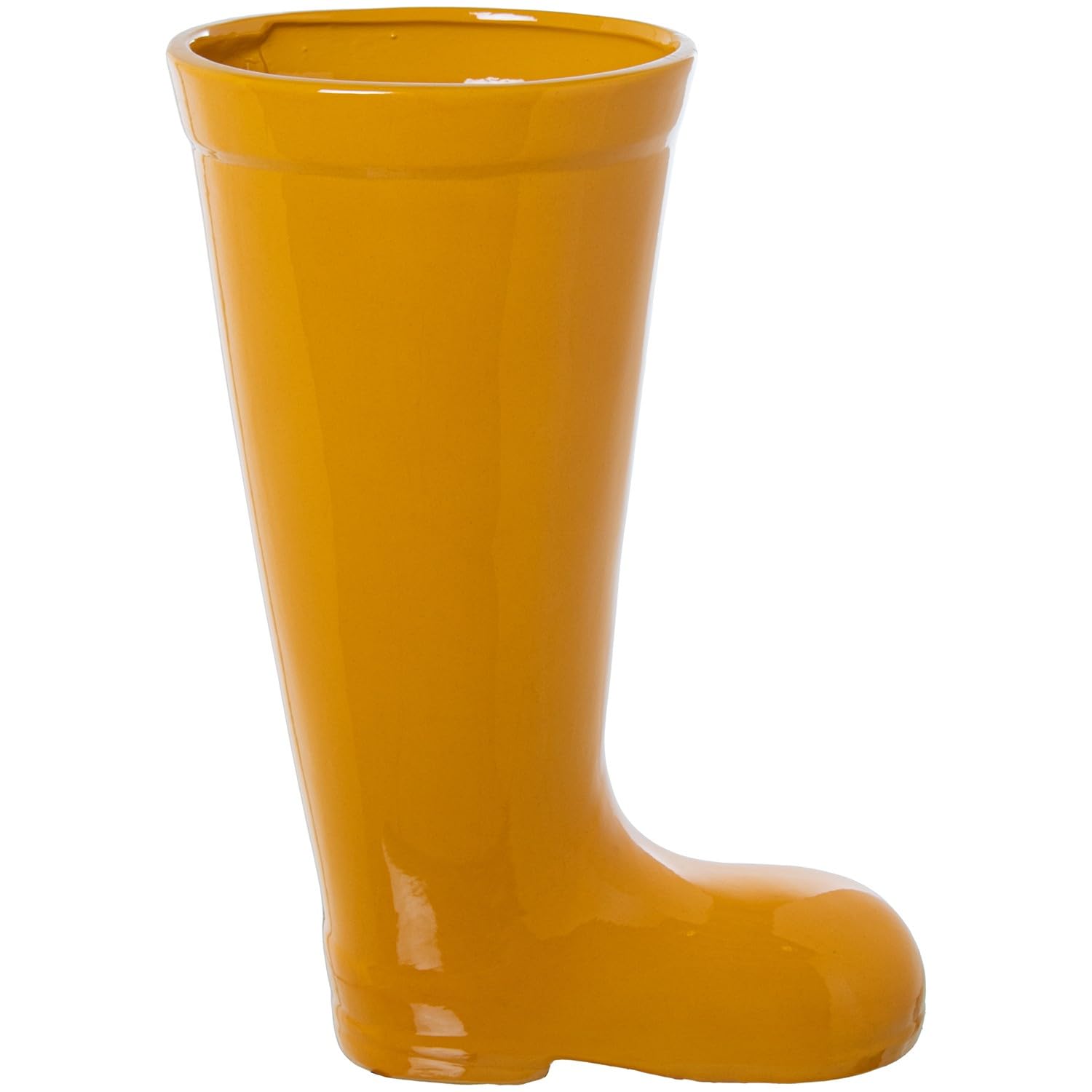 DRW Portaombrelli a Stivale in Ceramica Giallo