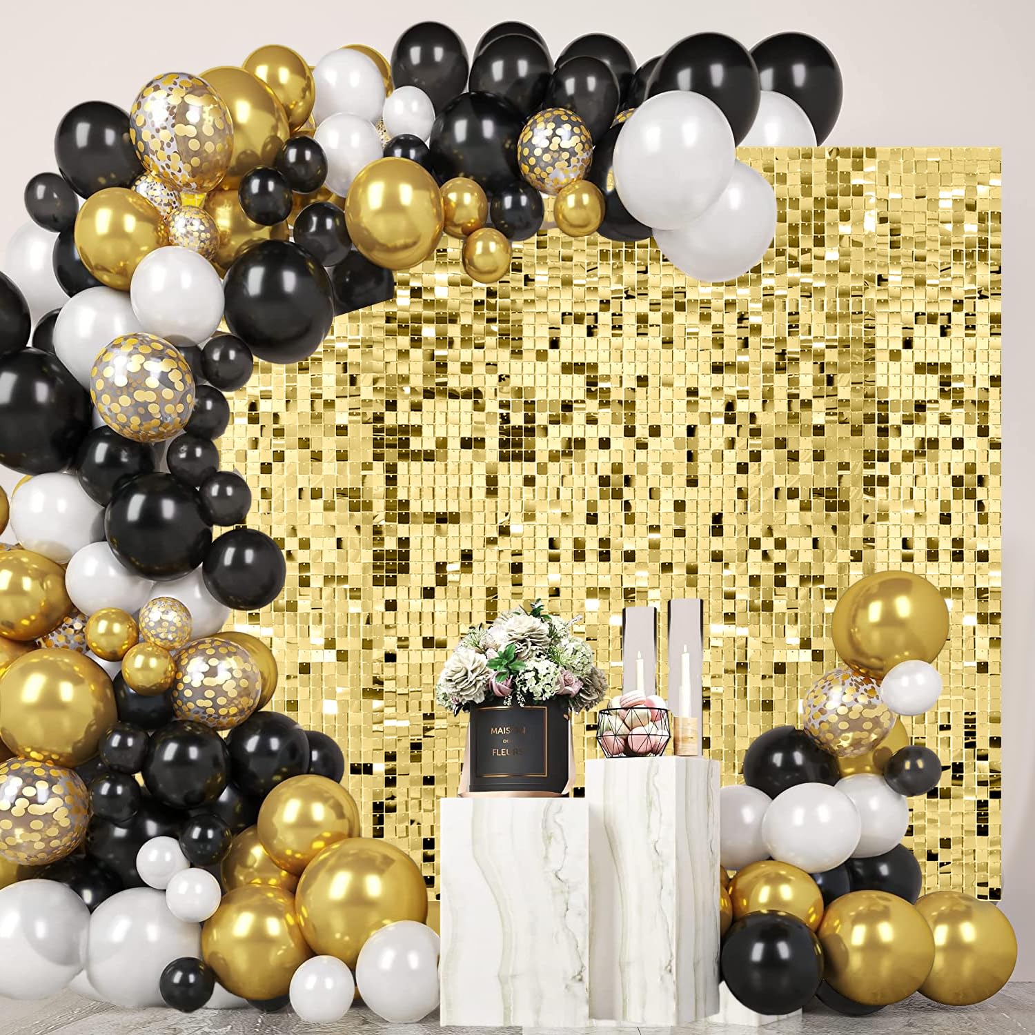 Msdada 36 Pannelli Decorativi Parete Oro Chiaro 30x30 cm