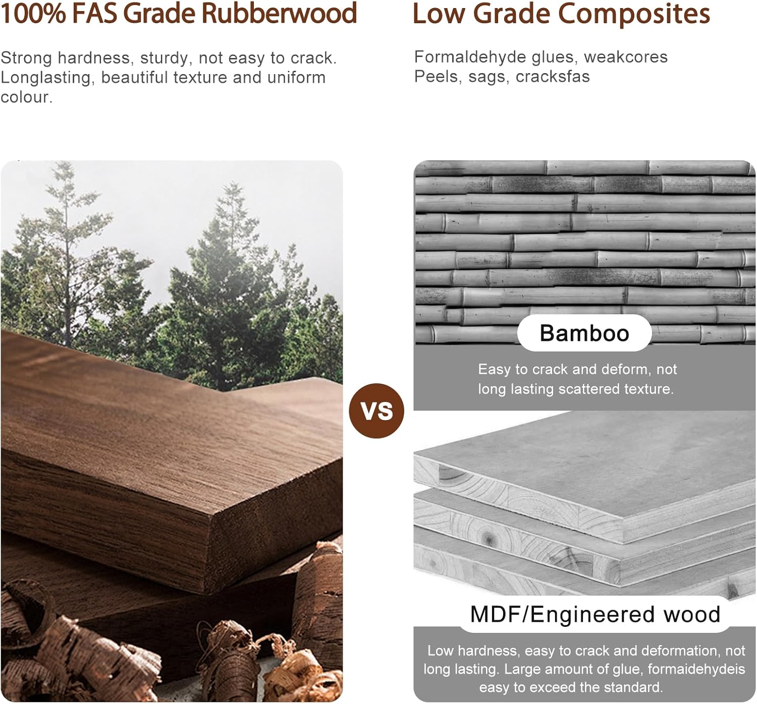 Aqimuele Stand Appendiabiti in Legno con Ruote, Noce - immagine 3