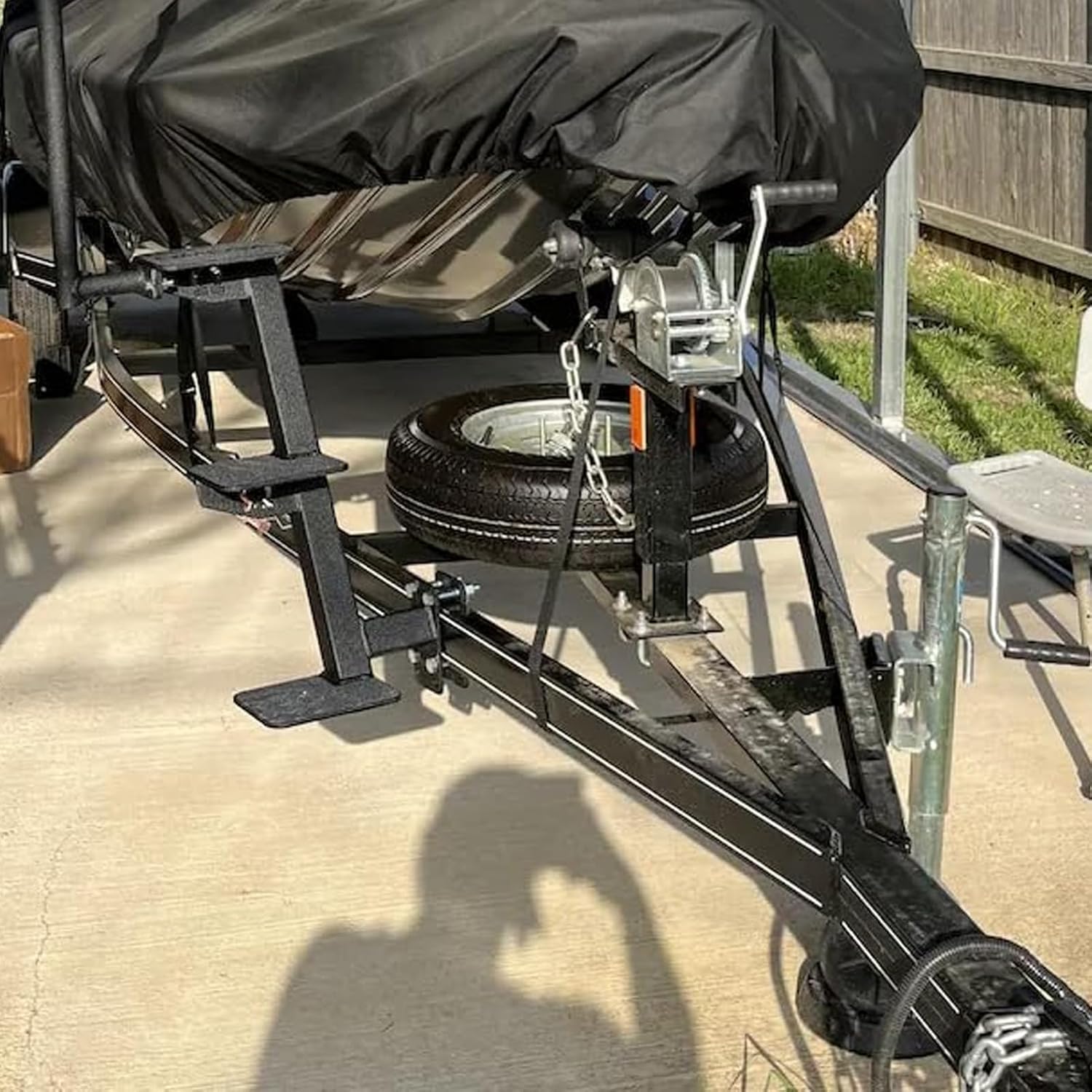 Gradini Universali per Rimorchio Barche 3 Gradini, Acciaio Nero - immagine 5