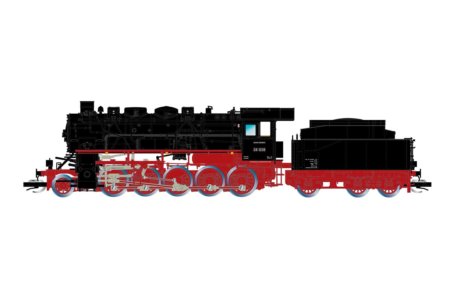 ARNOLD TT Hn9067S Dr, Locomotiva A Vapore con Tender, Br 58.40, Caldaia A 4 Cupole, 2 Fari, Episodio III, con Decoder Audio Dcc Loco, Steam