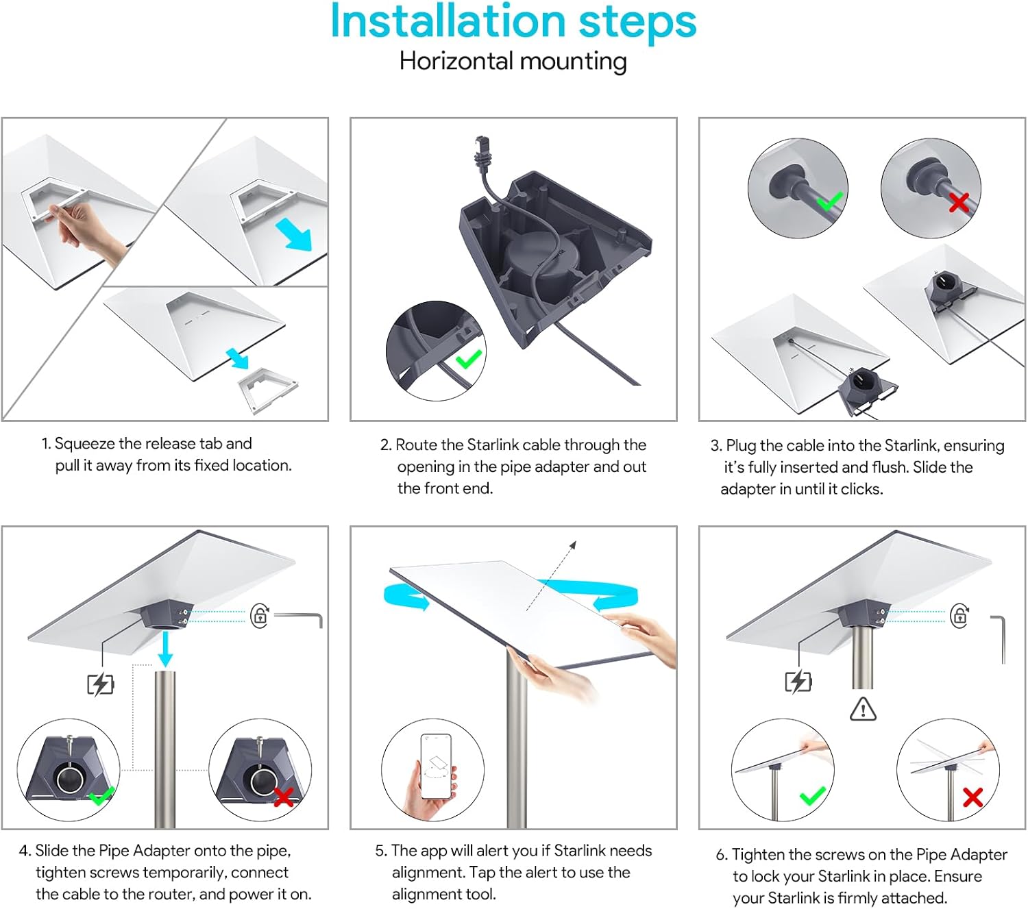 Xlttywl Starlink Adattatore per Tubi Gen 3 (Metallo) - immagine 4
