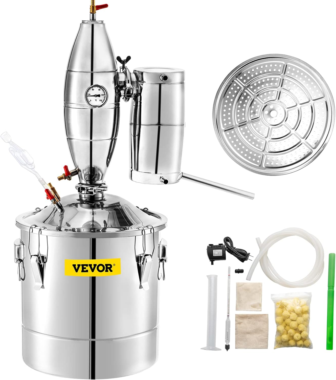 VEVOR Distillatore di Alcol 30 Litri Acciaio Inox