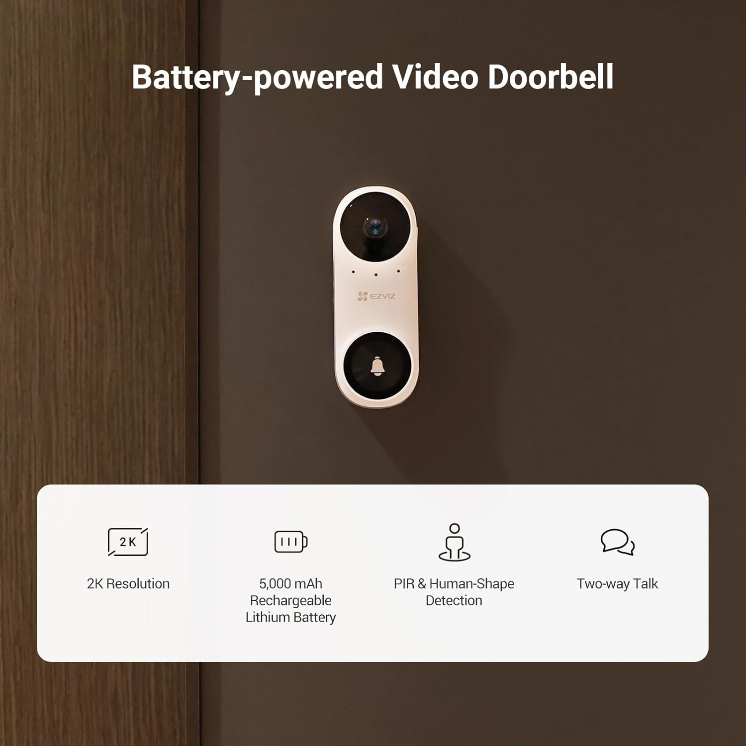 Ezviz CP3 2K Video Campanello WiFi a Batteria - immagine 2