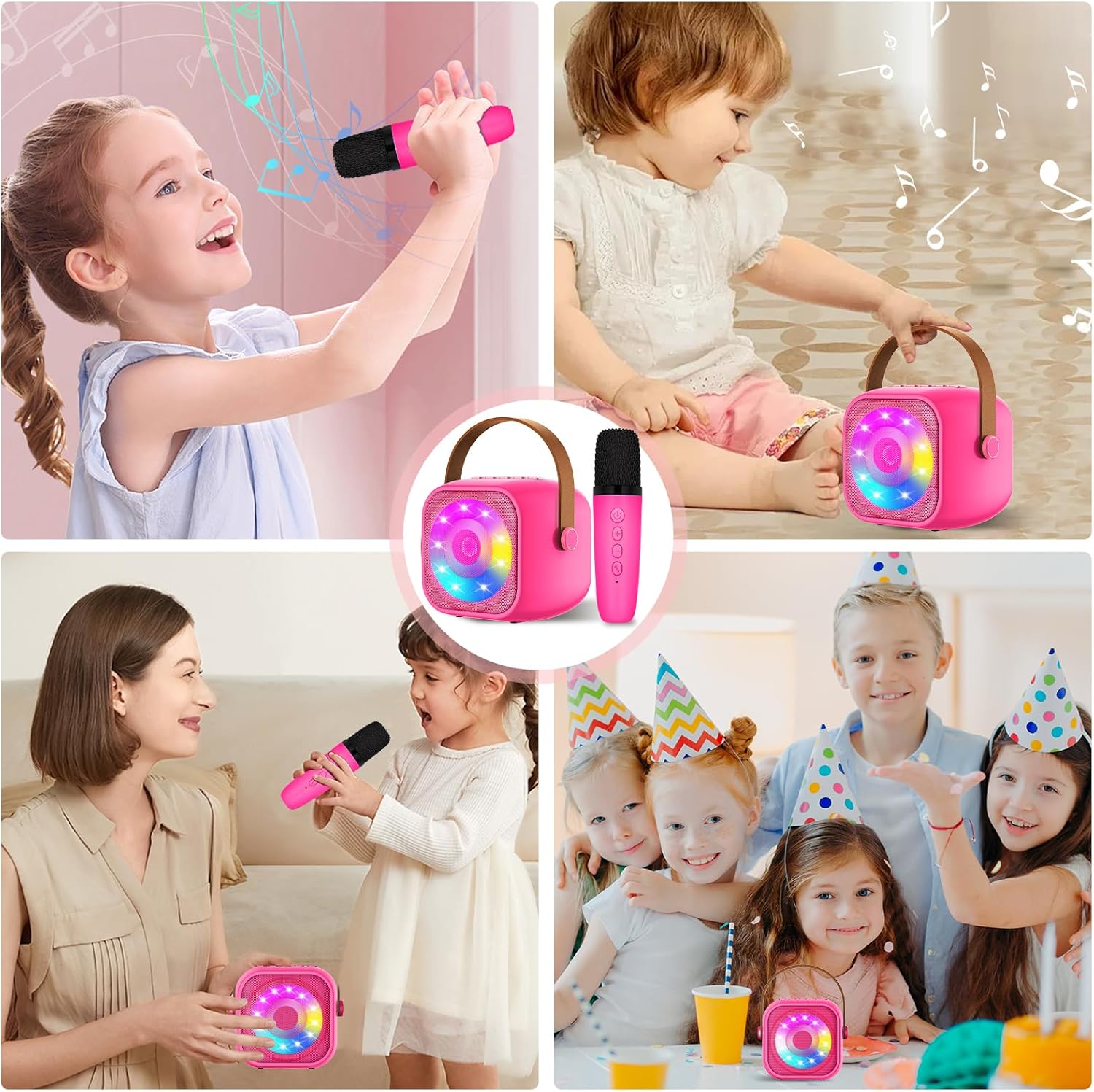 Karaoke per Bambini con 2 Microfoni e Luci LED - immagine 4
