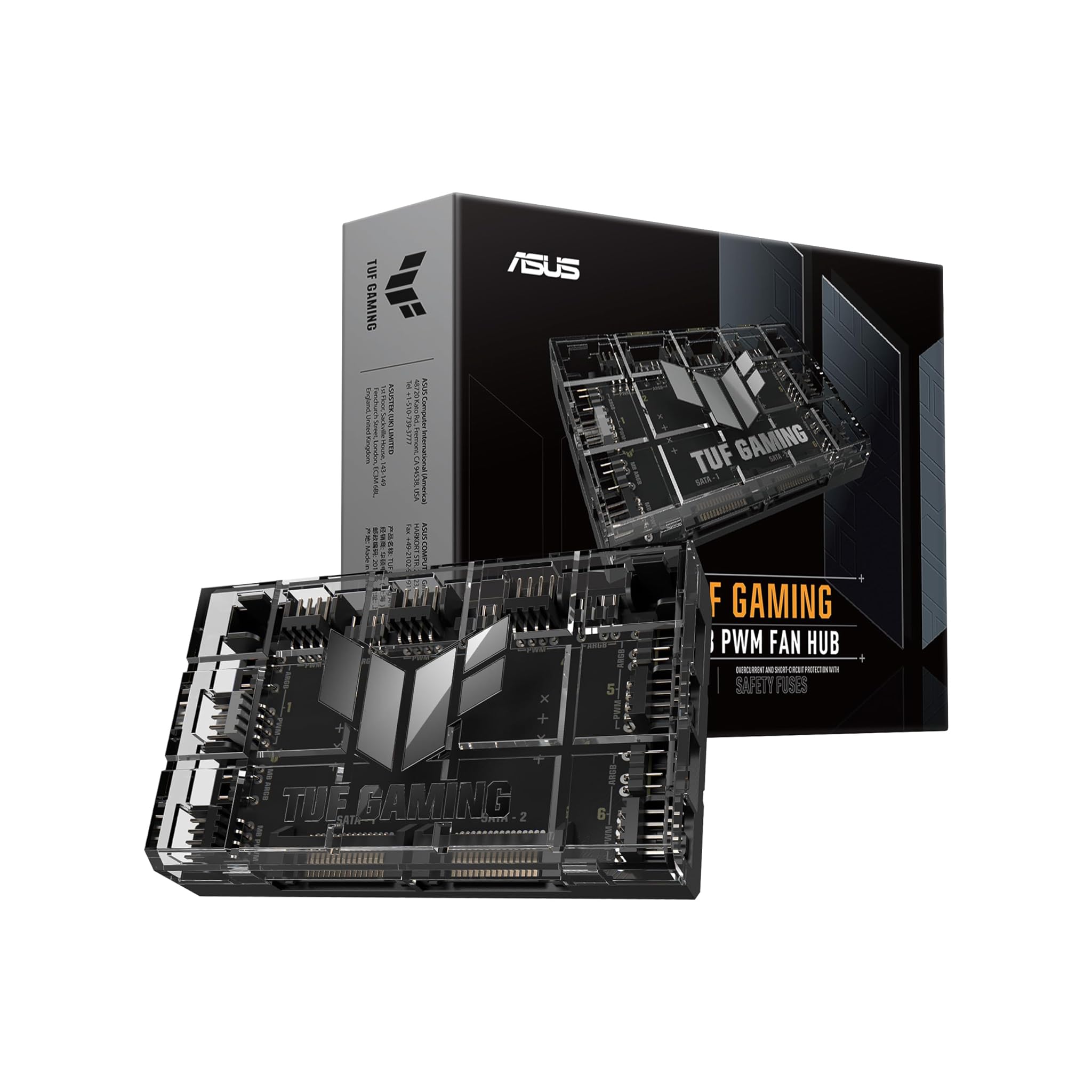 Asus TUF Gaming ARGB PWM Fan Hub 6 Ventole, Nero