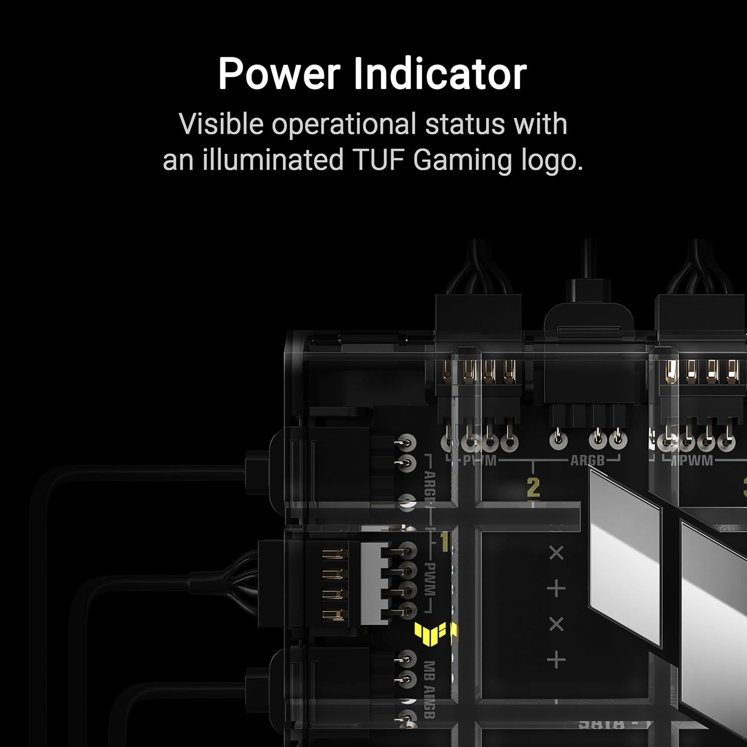 Asus TUF Gaming ARGB PWM Fan Hub 6 Ventole, Nero - immagine 3