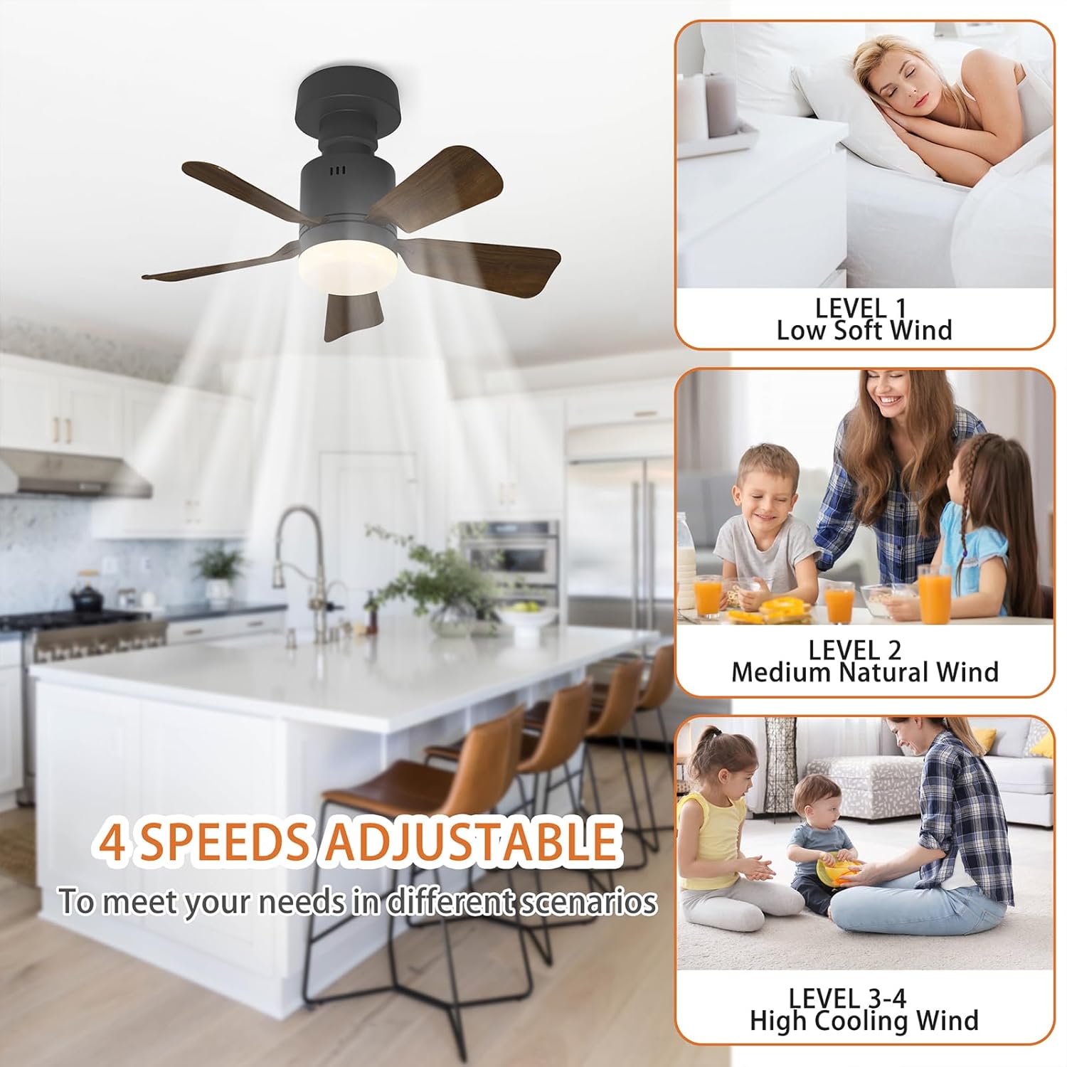 Geadi Ventilatore da Soffitto con Luce LED Dimmerabile - immagine 4