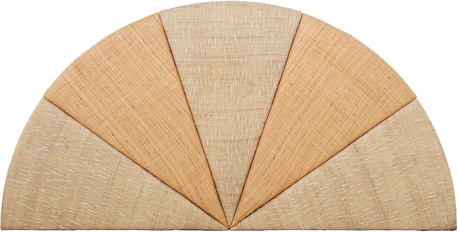 Drw Testiera Letto Semicircolare Rattan Naturale 165x84cm