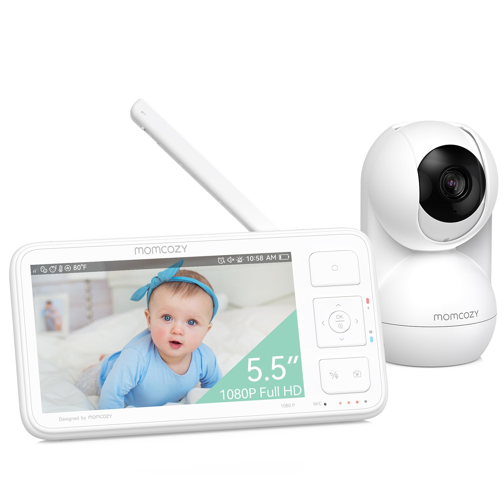 Momcozy Babyphone Video Monitor 5,5 pollici 1080P Full HD