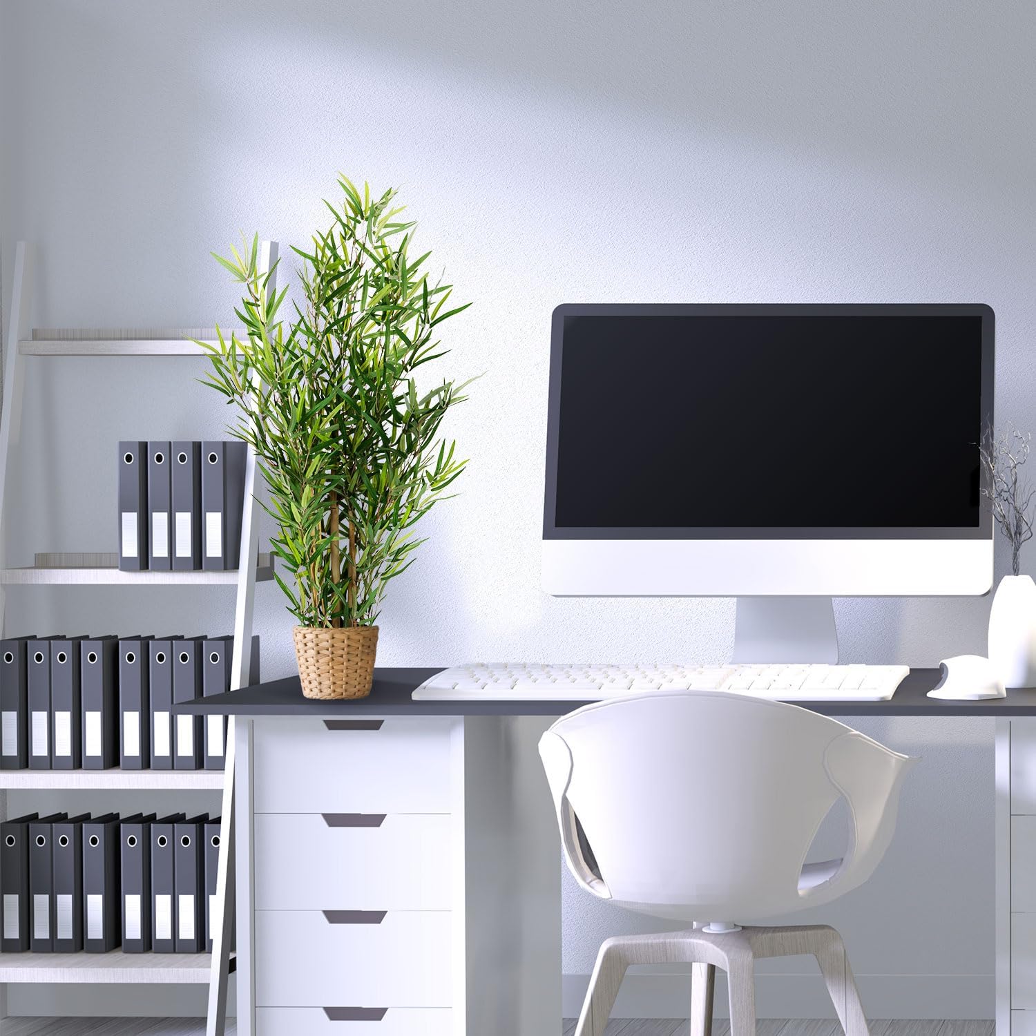 Pianta Artificiale Mini Bamboo 100 cm, Verde - immagine 6