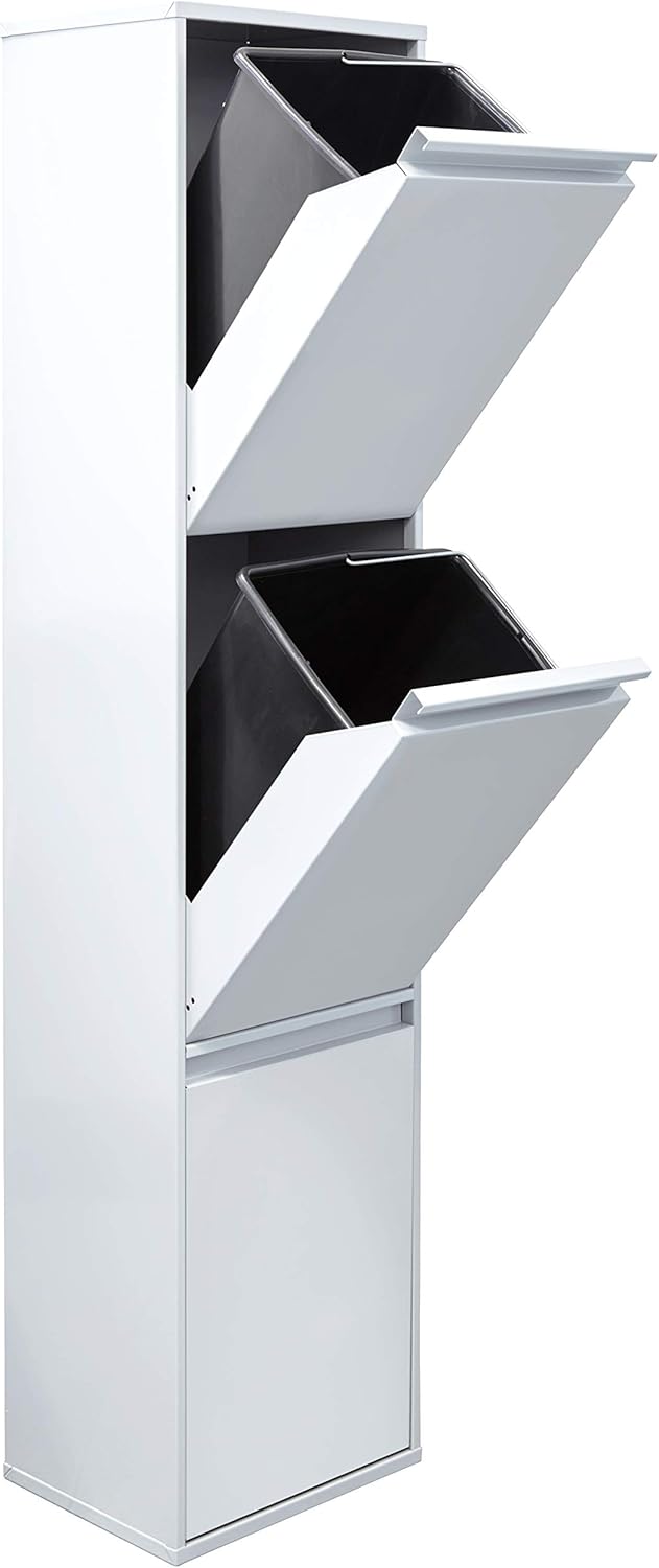 Arregui Basic CR301-B Pattumiera Differenziata 51L, Bianca - immagine 2