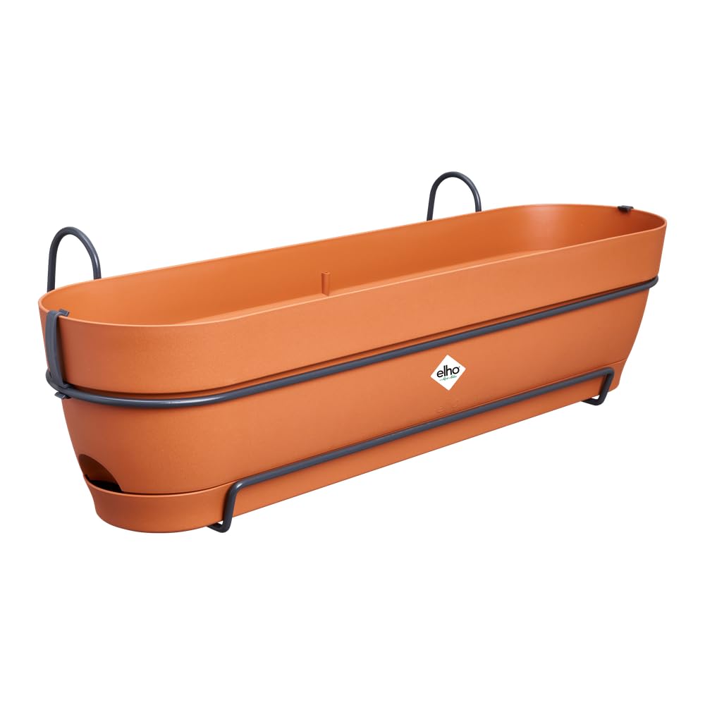 Elho Vibia Campana Trough Allin1 70 - Fioriera per Balcone - Ø 70.4 x H 17.7 cm - Marrone/Terra