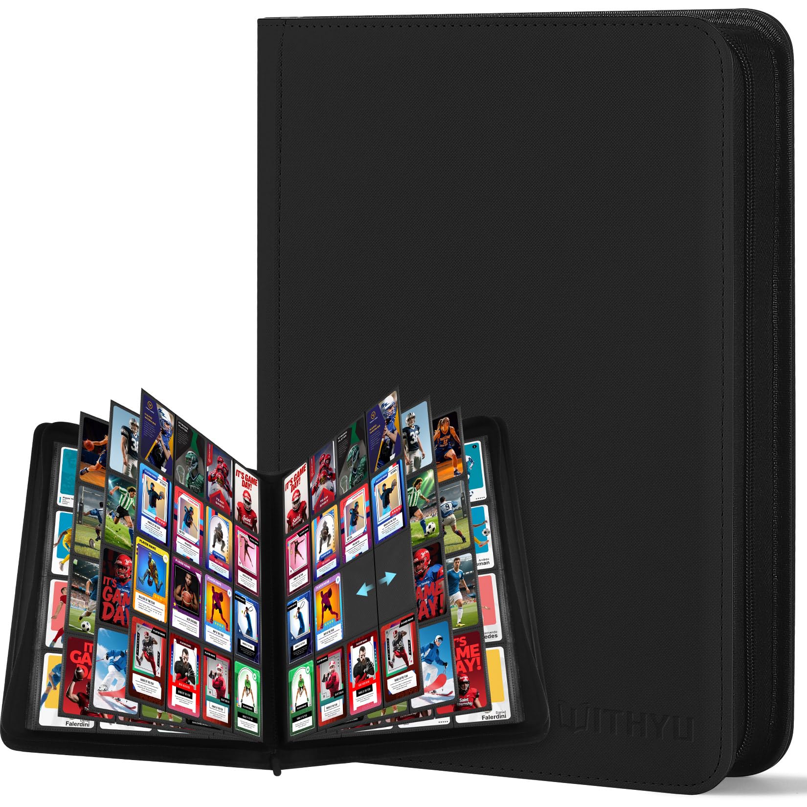 Withyu Album per Carte 16 Tasche, Capacità 1024 Carte, Nero
