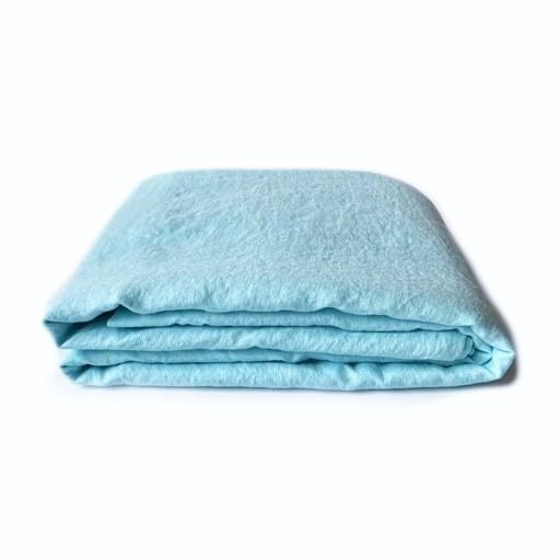 JOWOLLINA Lenzuolo con angoli elasticizzati, 100% lino, finitura morbida, 180 g/m2 (240 x 260 cm, colore: trasparente