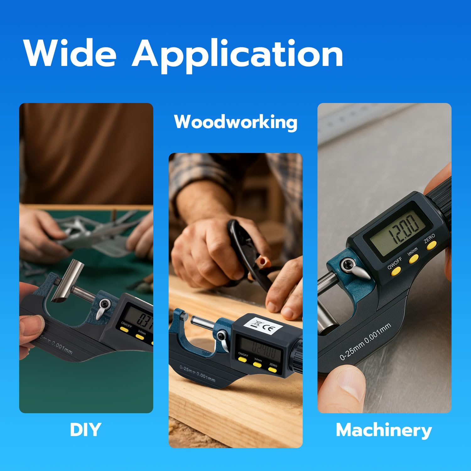 Mcbazel LCD Micrometro Digitale Elettronico Esterno 0-25 mm, Risoluzione 0.001mm - immagine 7