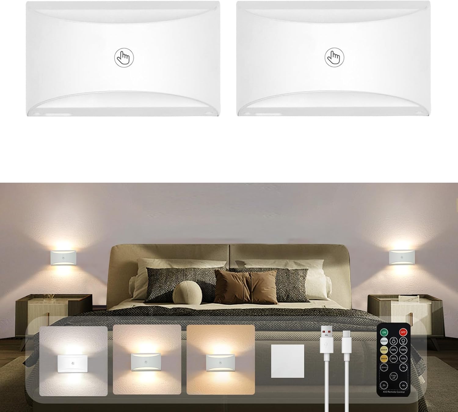 Joyes Lampade da Parete LED con Controllo Touch - Set da 2 - immagine 1
