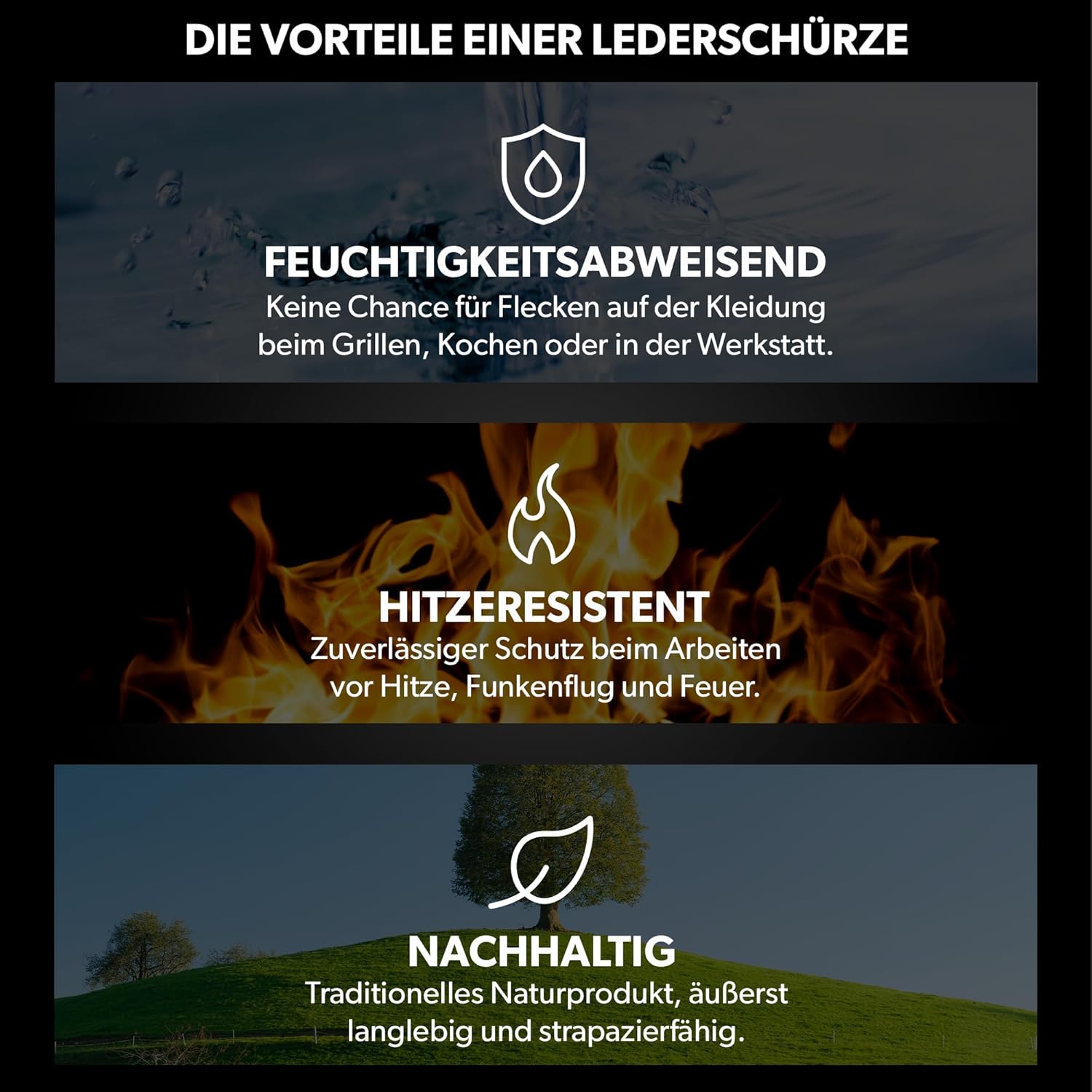 REDSALT® Grembiule in Pelle di Bufalo 84x62cm - immagine 5