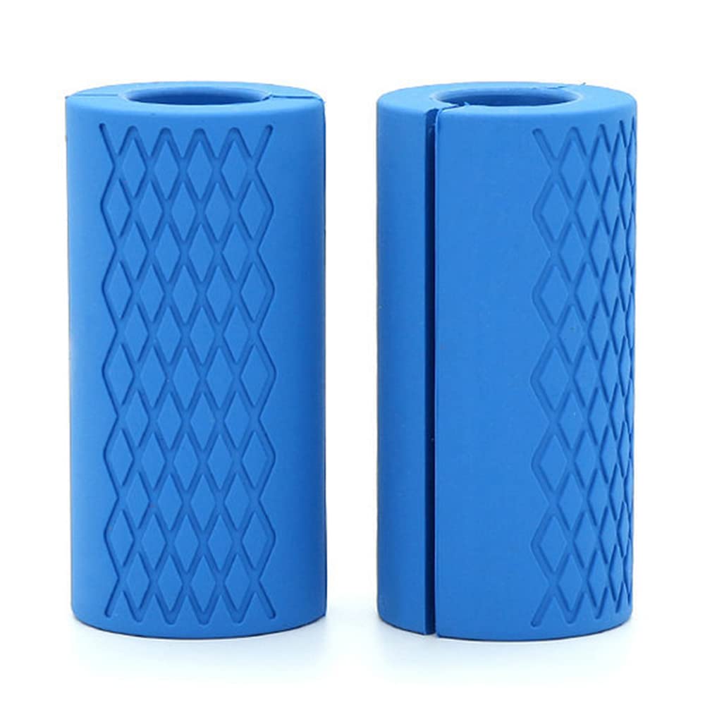 2 impugnature in silicone per manubri e manubri da palestra, per esercizi di sollevamento pesi, spesse, per proteggere i cuscinetti