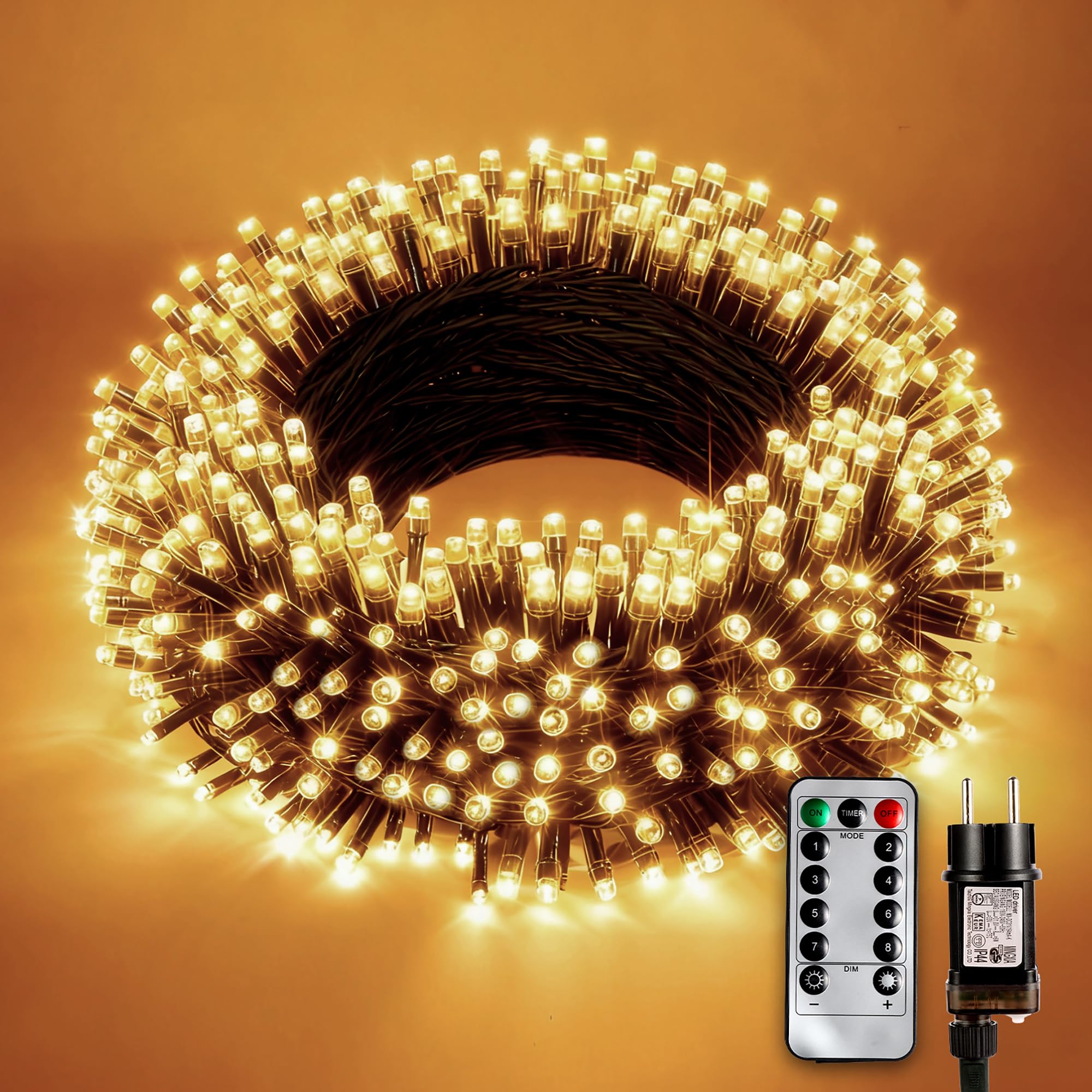 Luci Albero di Natale 20M 200LED con Memoria e Timer