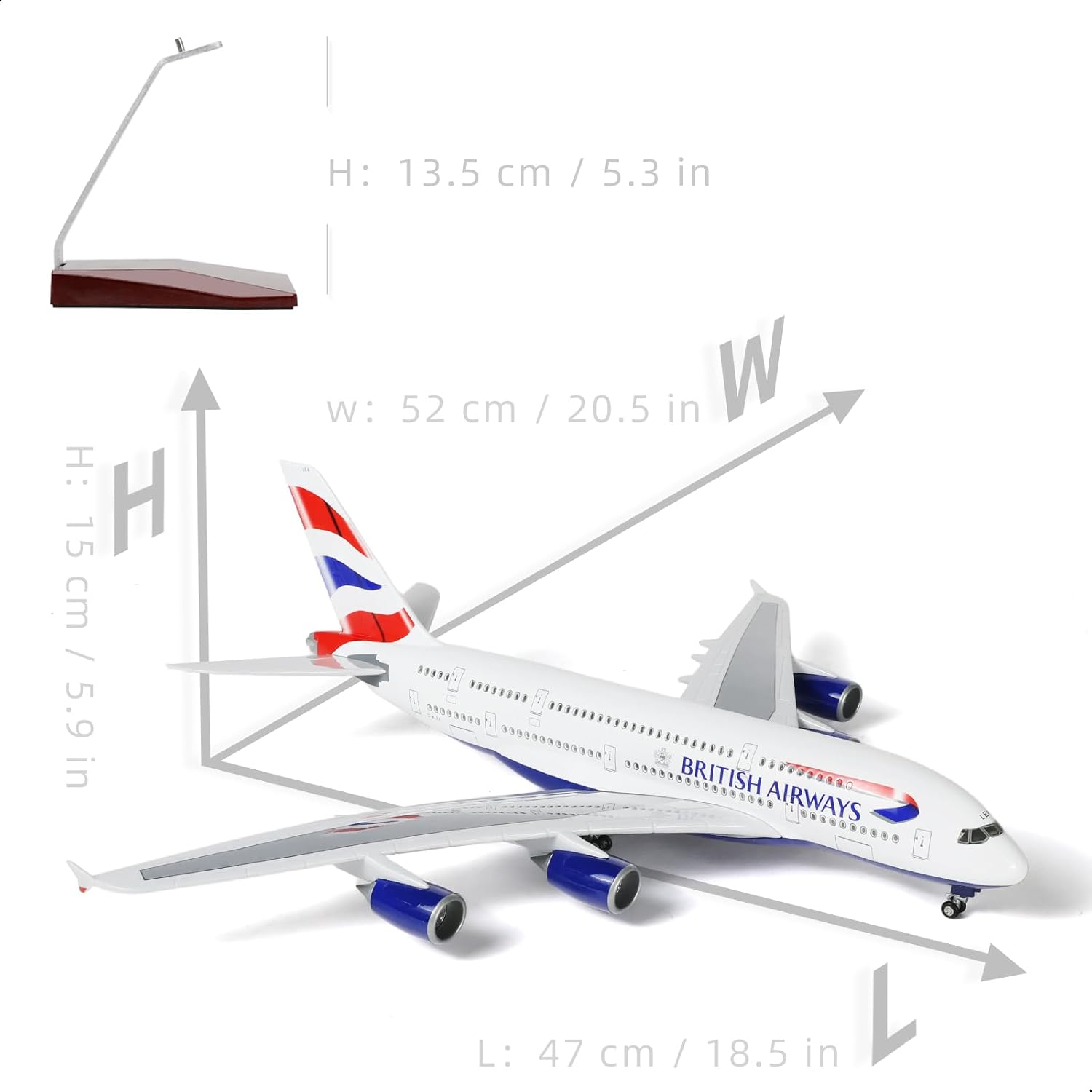 QIYUMOKE 1/160 British A380 - Modellino Aereo Airbus - immagine 2