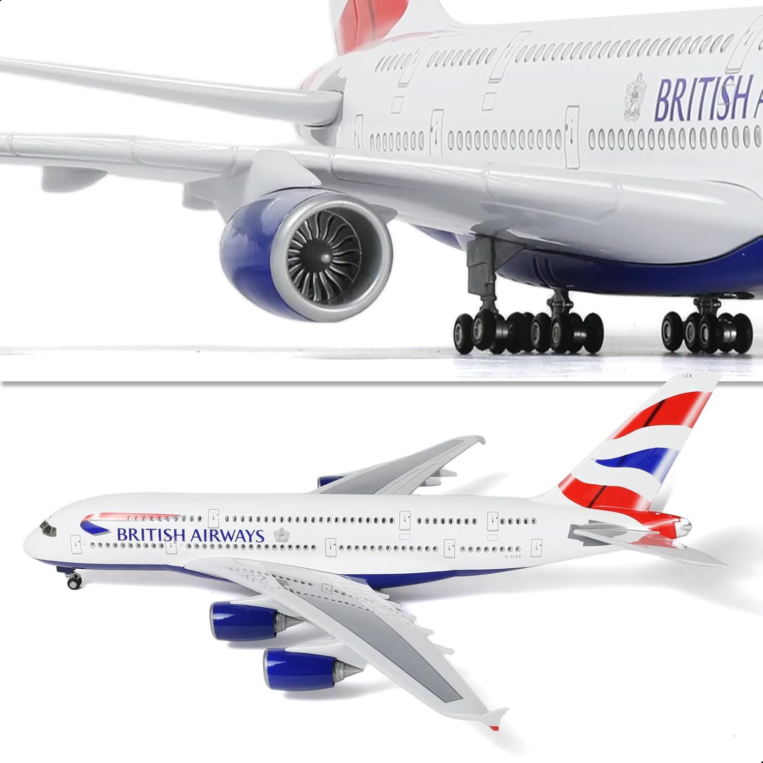 QIYUMOKE 1/160 British A380 - Modellino Aereo Airbus - immagine 4
