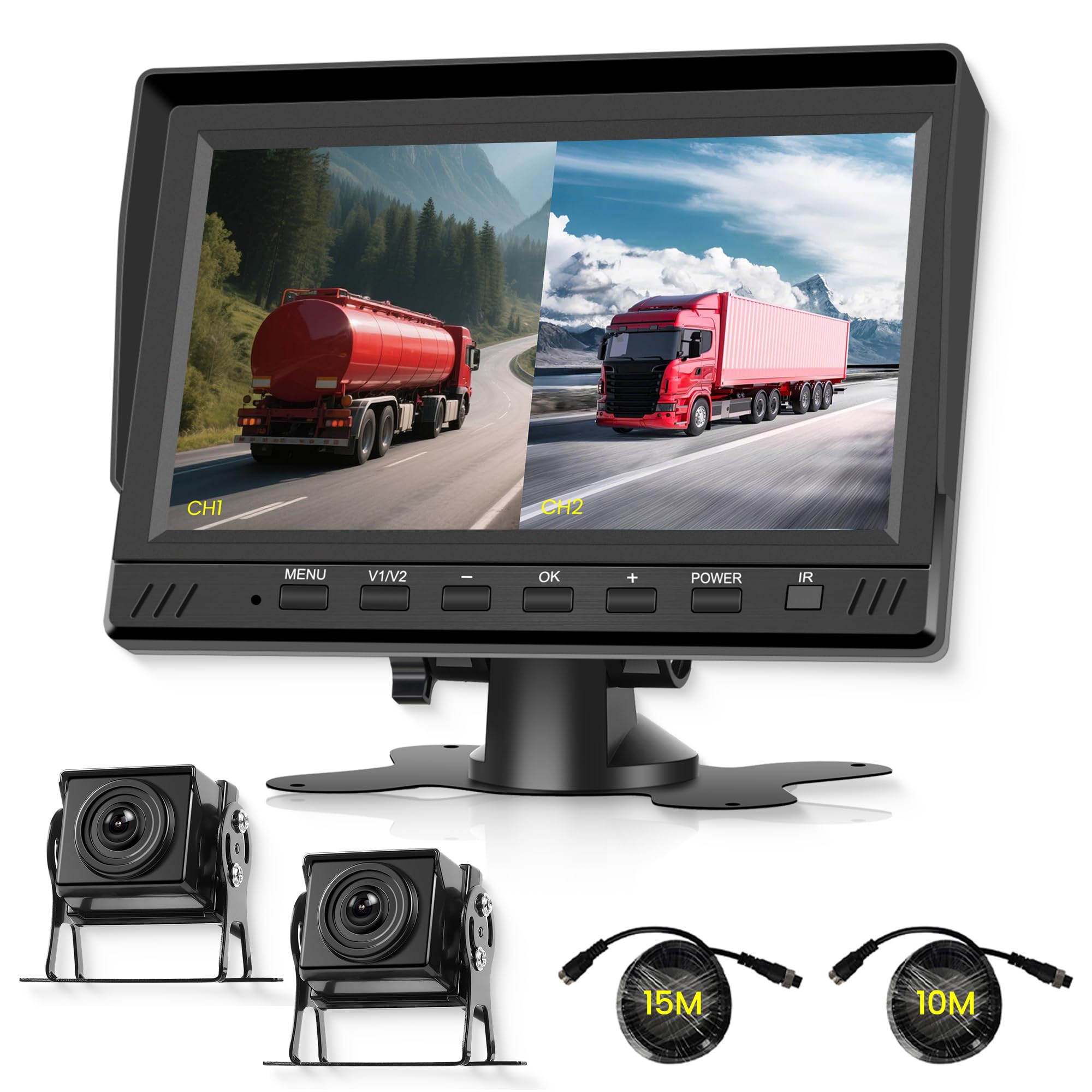 Rimoody Kit Telecamera Posteriore con 2 Telecamere e Monitor 7"