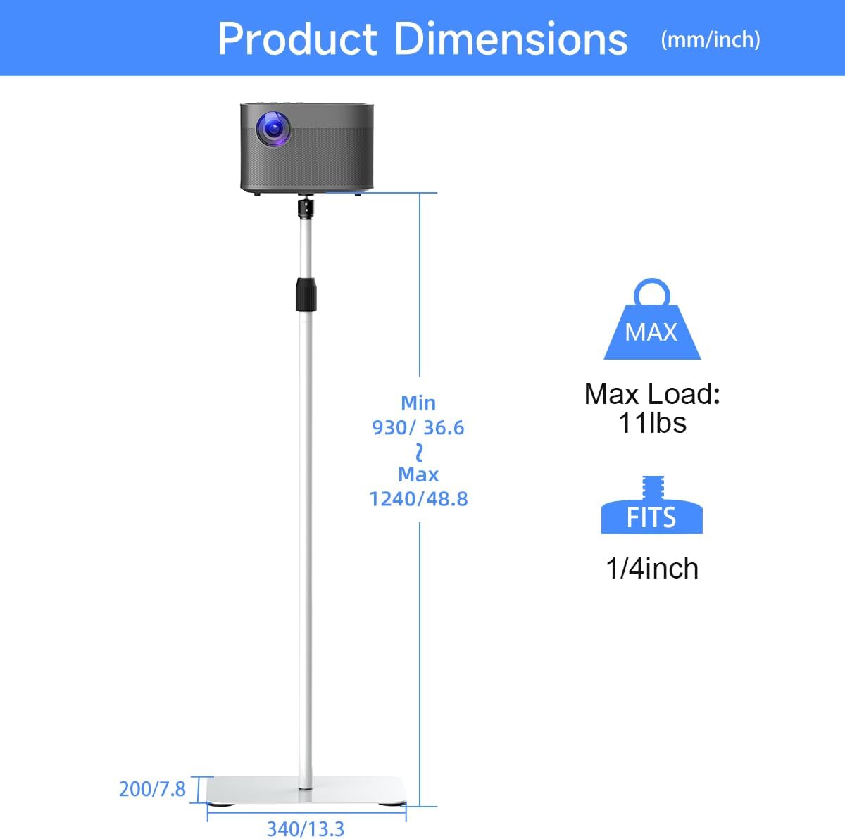 Suptek Supporto Proiettore Orientabile 360° e Regolabile - immagine 7