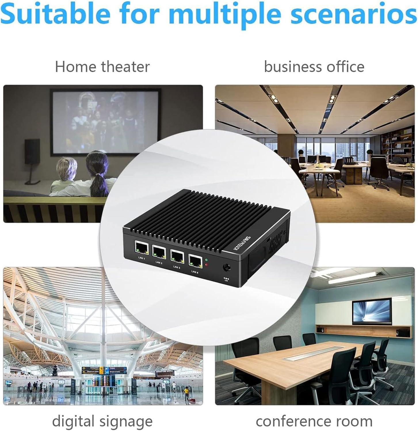 Micro Firewall Fanless In-tel N3700 Quad Core Mini PC - immagine 6