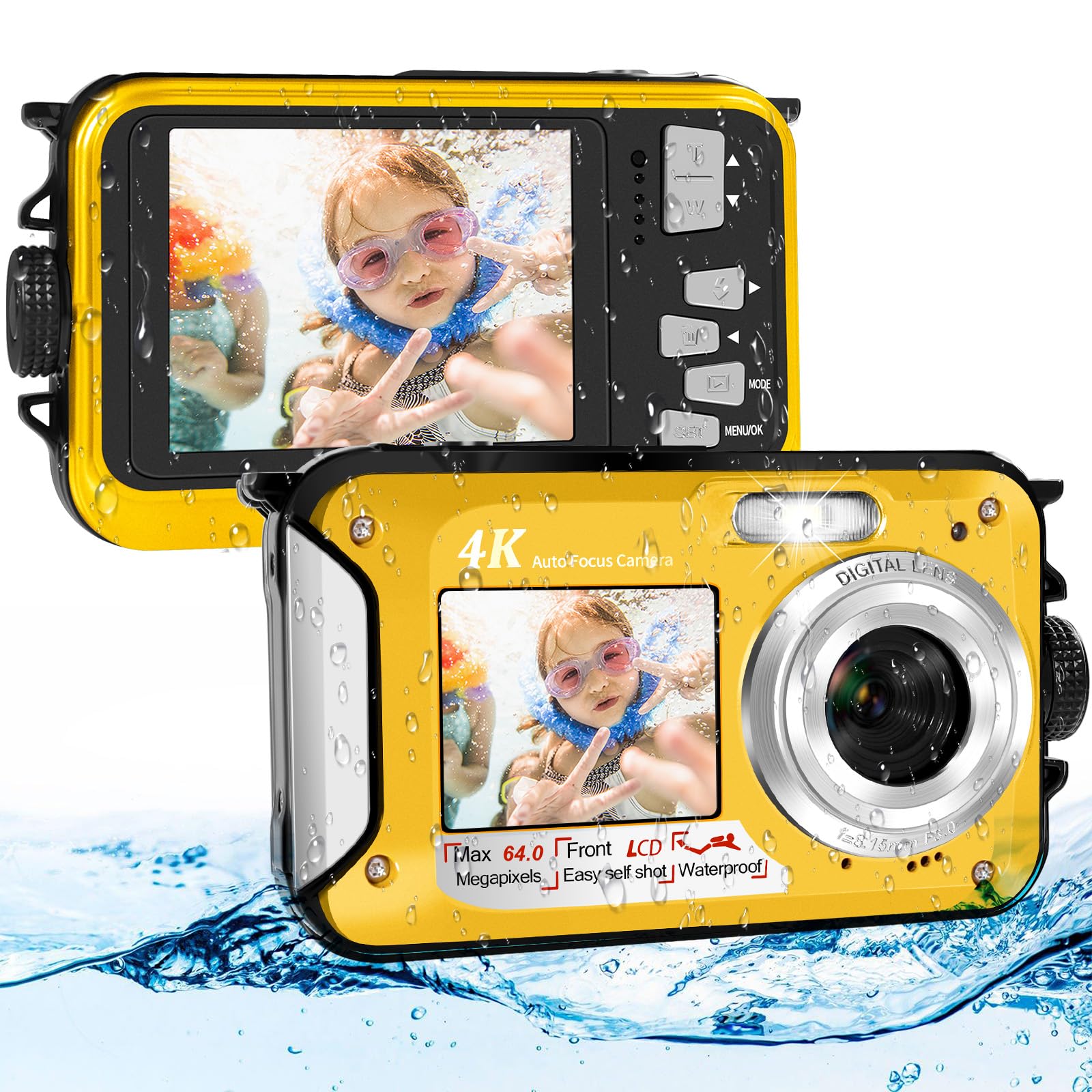 Macchina Fotografica Subacquea 64MP con Scheda 64GB