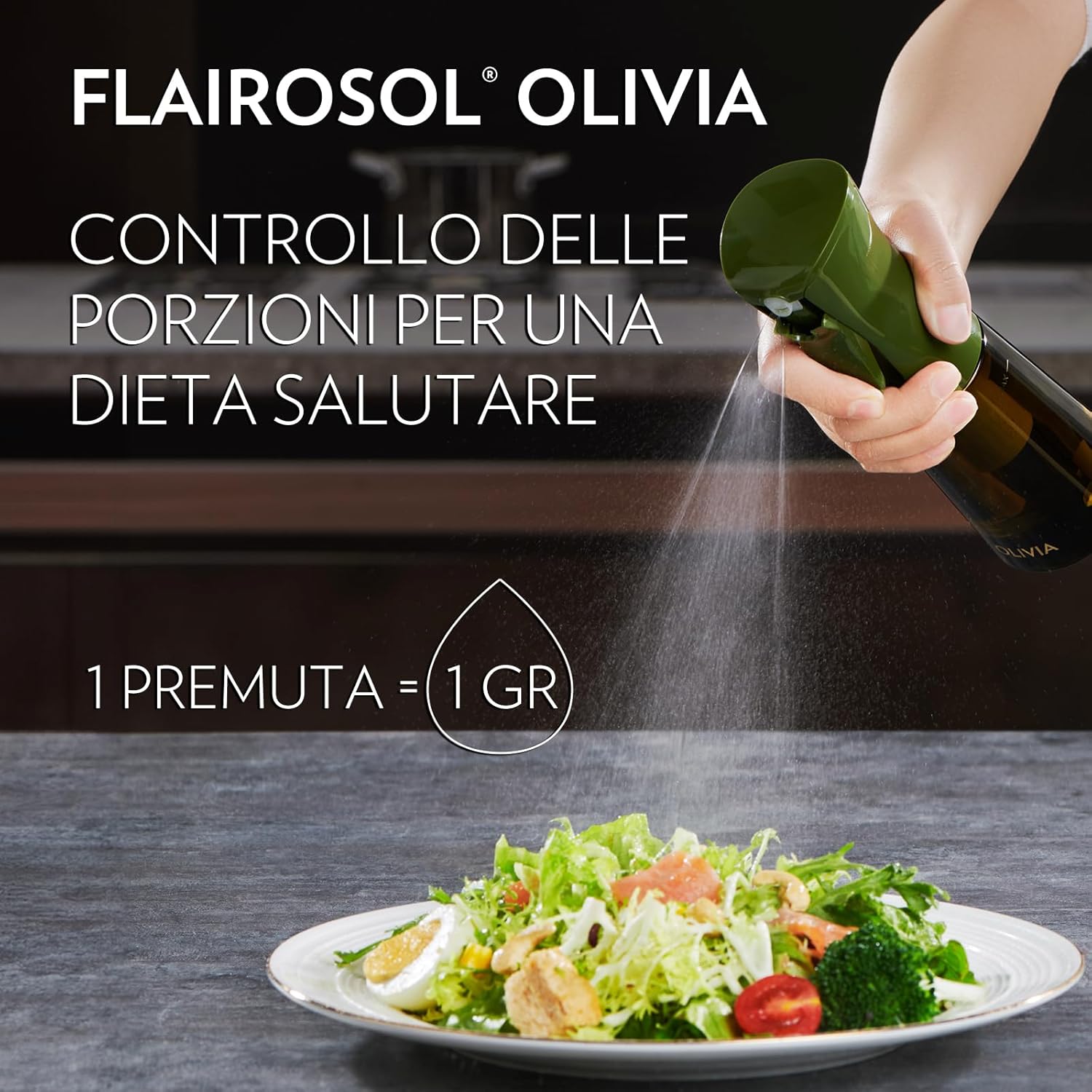 Flairosol OLIVIA Spruzzatore Olio in Vetro 200ml, Verde - immagine 4