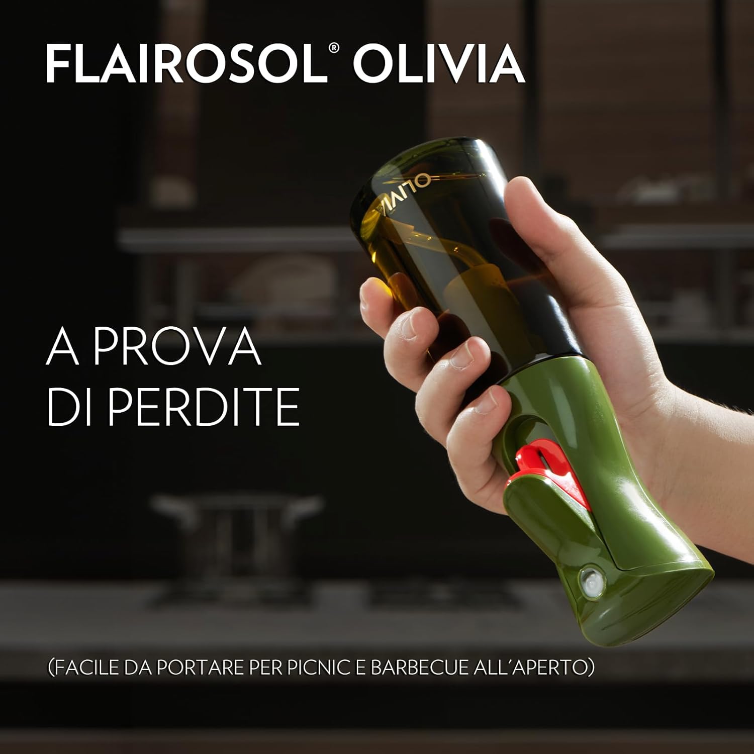 Flairosol OLIVIA Spruzzatore Olio in Vetro 200ml, Verde - immagine 5