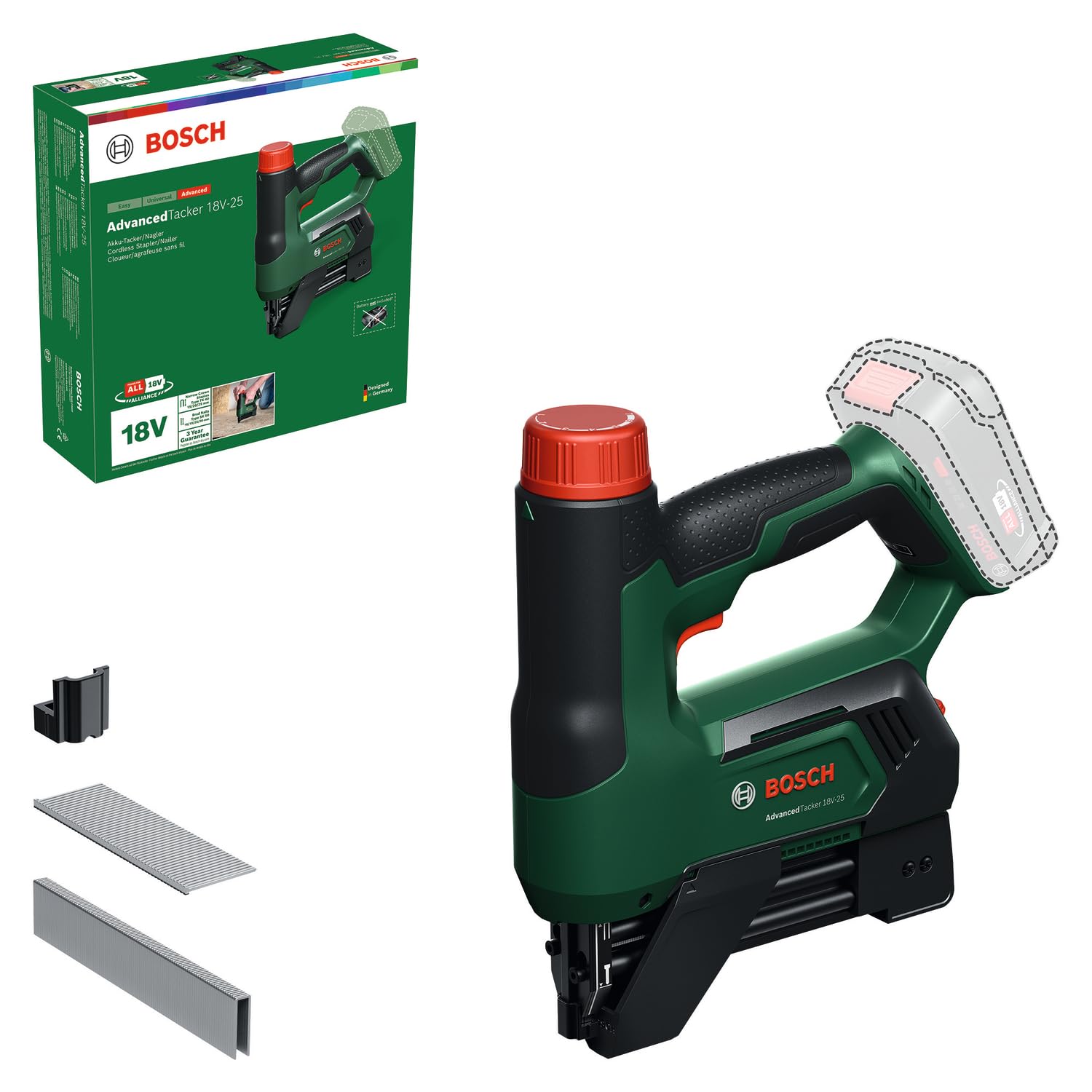 Bosch AdvancedTacker 18V-25 - Graffatrice/Chiodatrice a Batteria