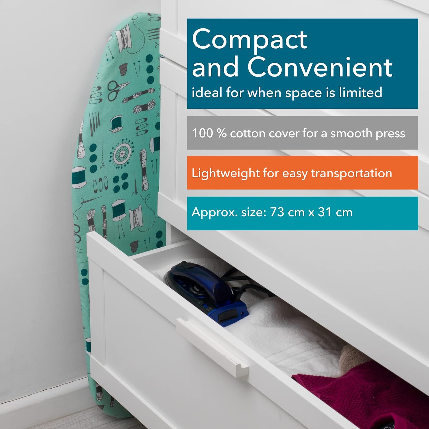 Beldray Mini Asse da Stiro da Viaggio 73 x 31 cm - immagine 3