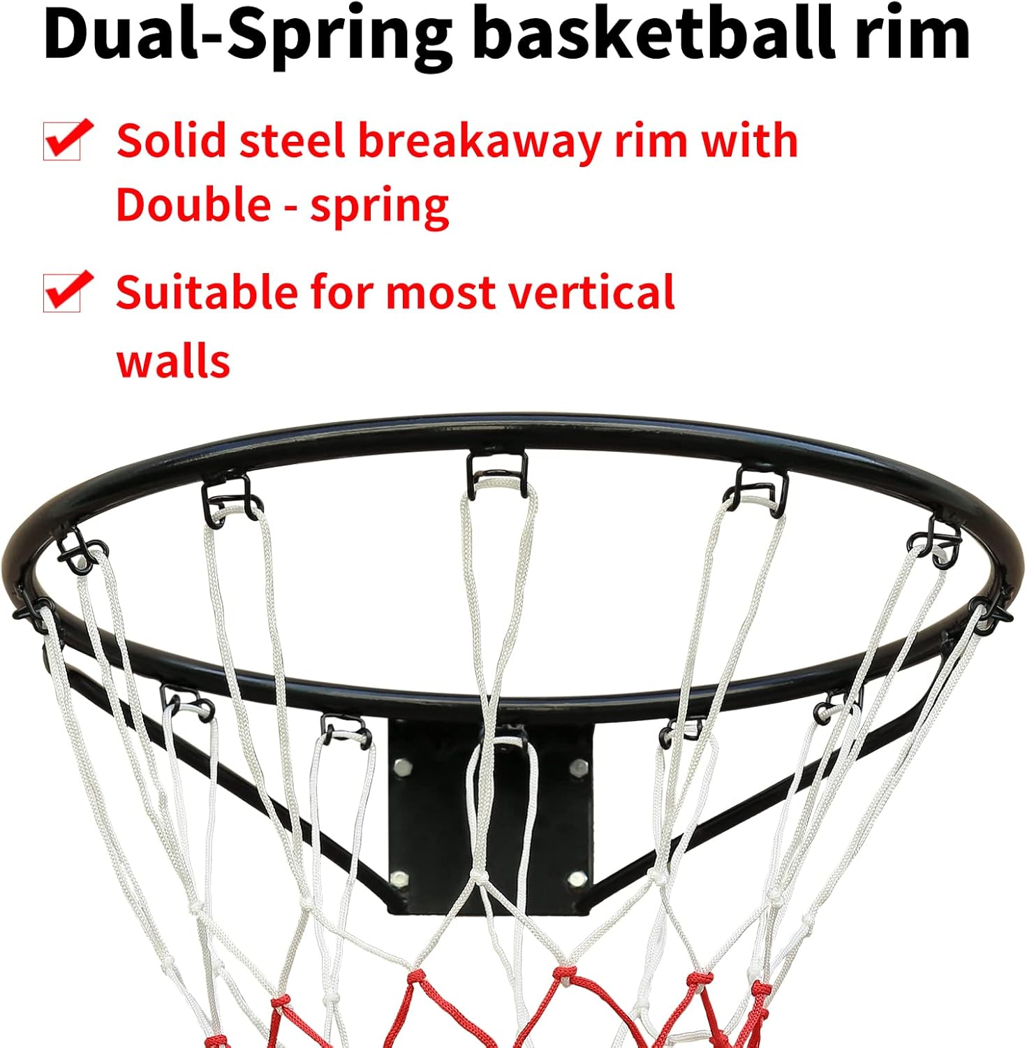 Anello Solido da Basket Professionale 45cm, Nero - immagine 8