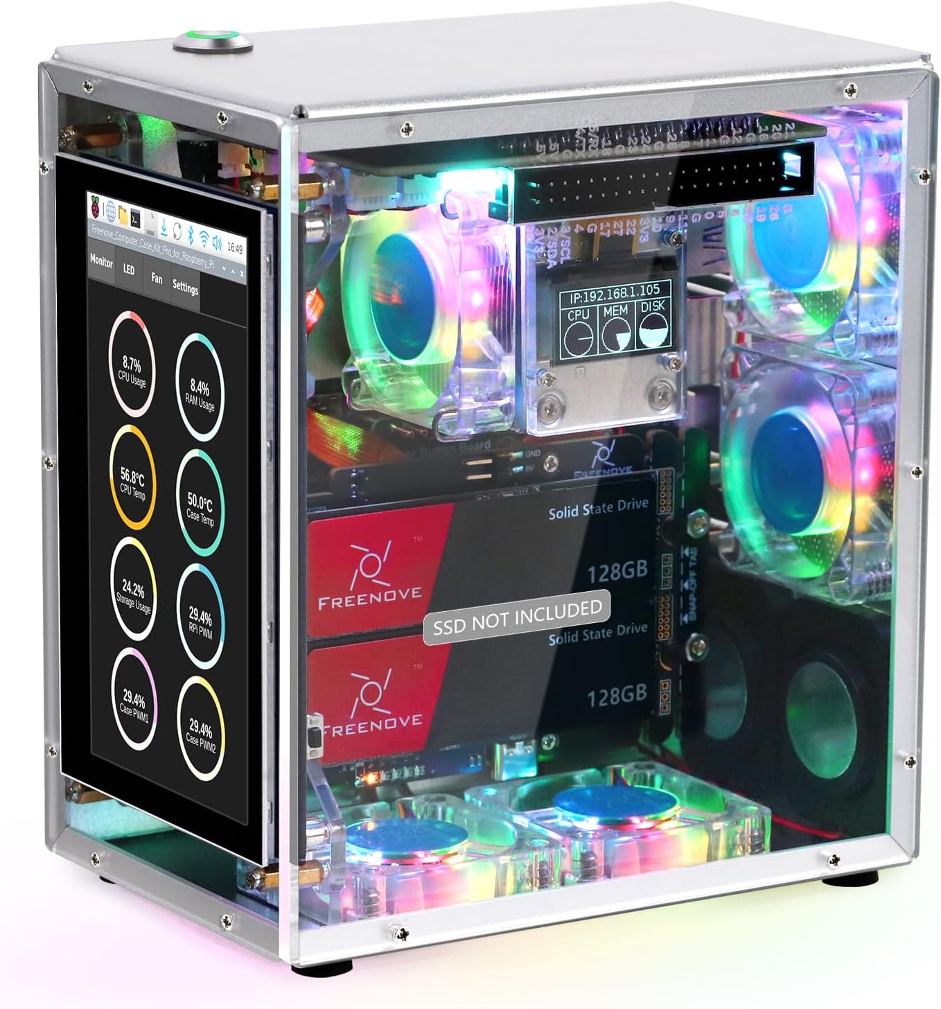 Freenove Raspberry Pi 5 NAS Case Kit - immagine 1