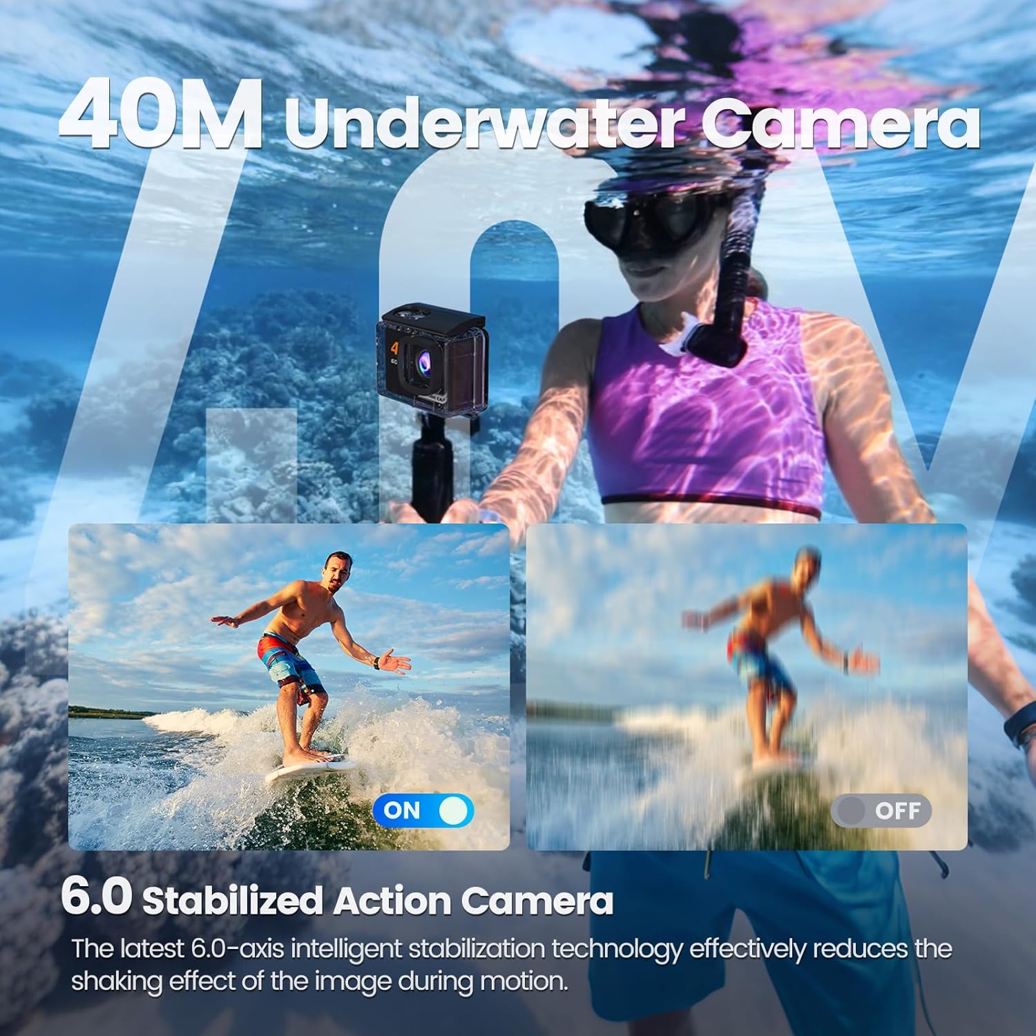 Camlance Action Cam 4K60FPS Touch Screen con 64GB - immagine 4