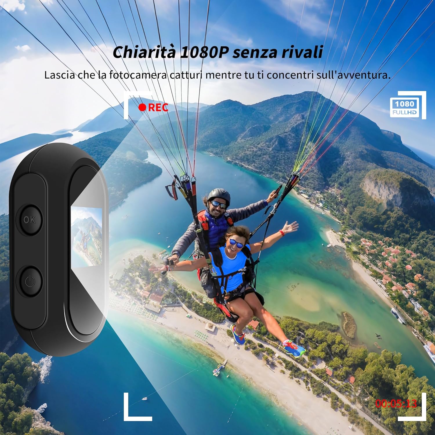 Mini Action Cam 360° 1080P Wearable - immagine 3