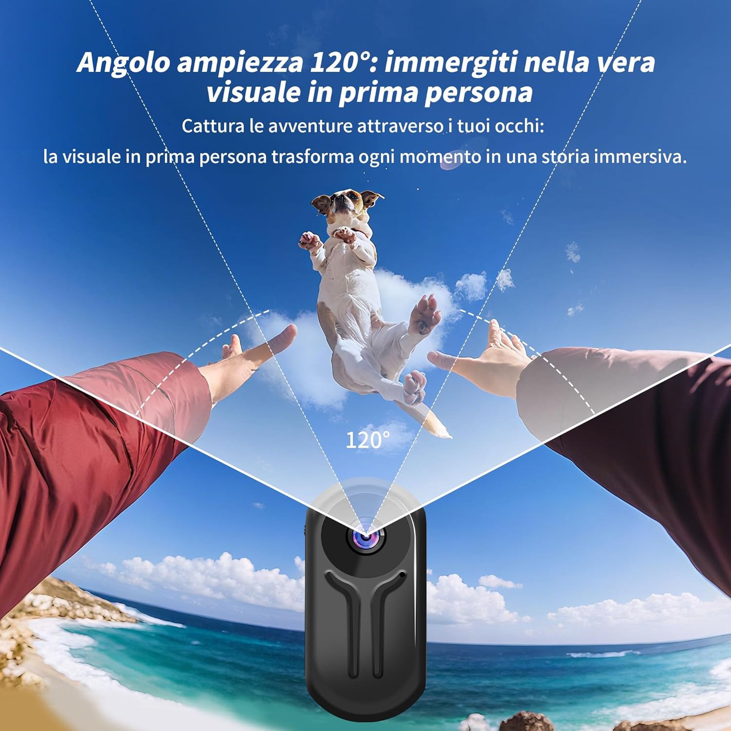 Mini Action Cam 360° 1080P Wearable - immagine 4