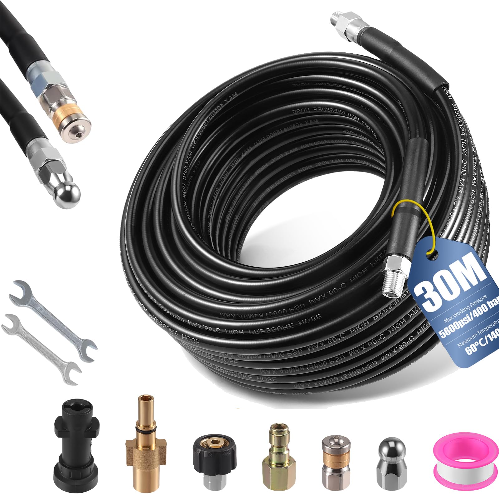 Sonda Sturatubi Idropulitrice 30M Sistema Antipiega