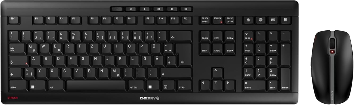 Cherry STREAM DESKTOP - Set Tastiera e Mouse Wireless, Nero - immagine 1